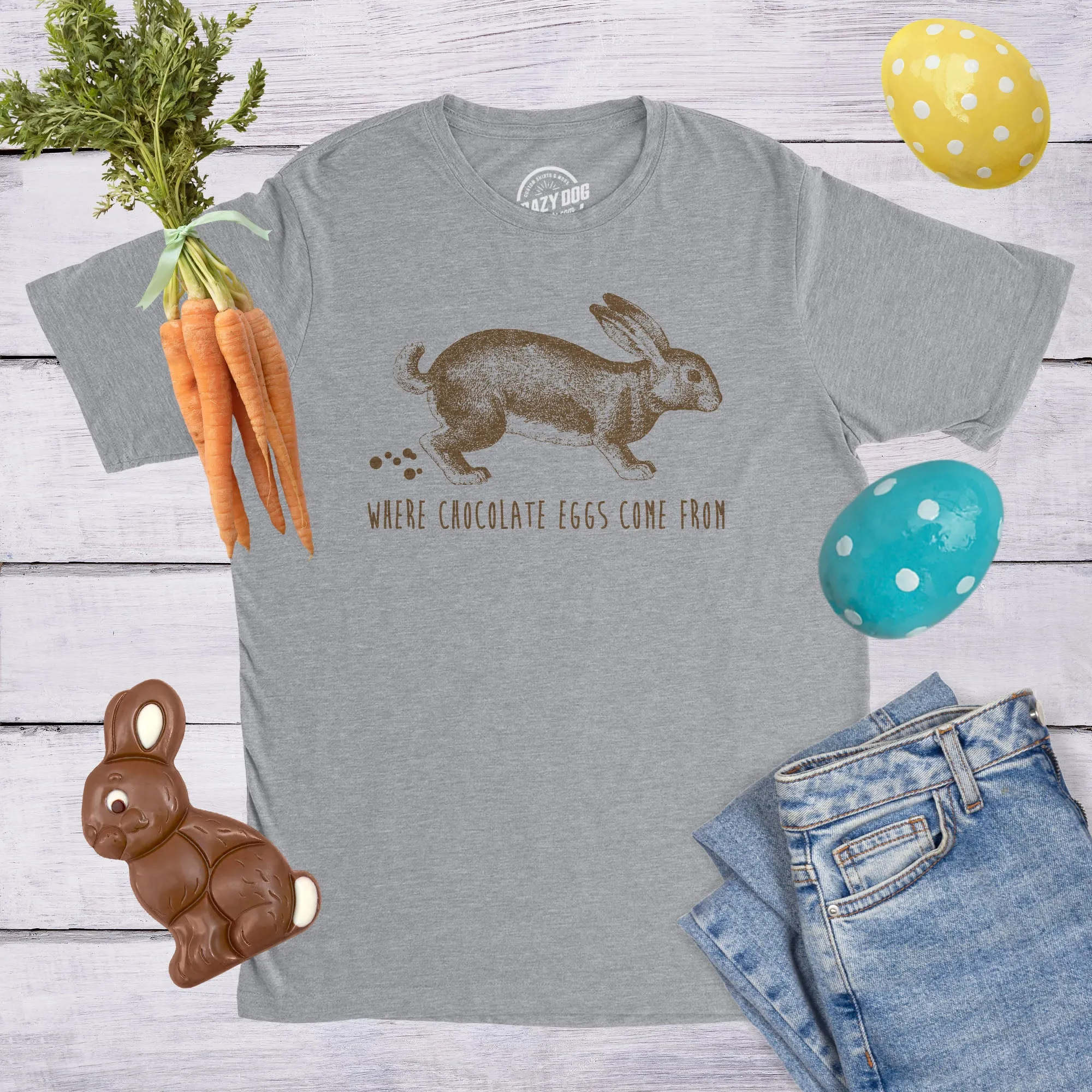 Where Chocolate Eggs Come From Men's T Shirt sold by Crazy Dog T-Shirts product image thumbnail 3