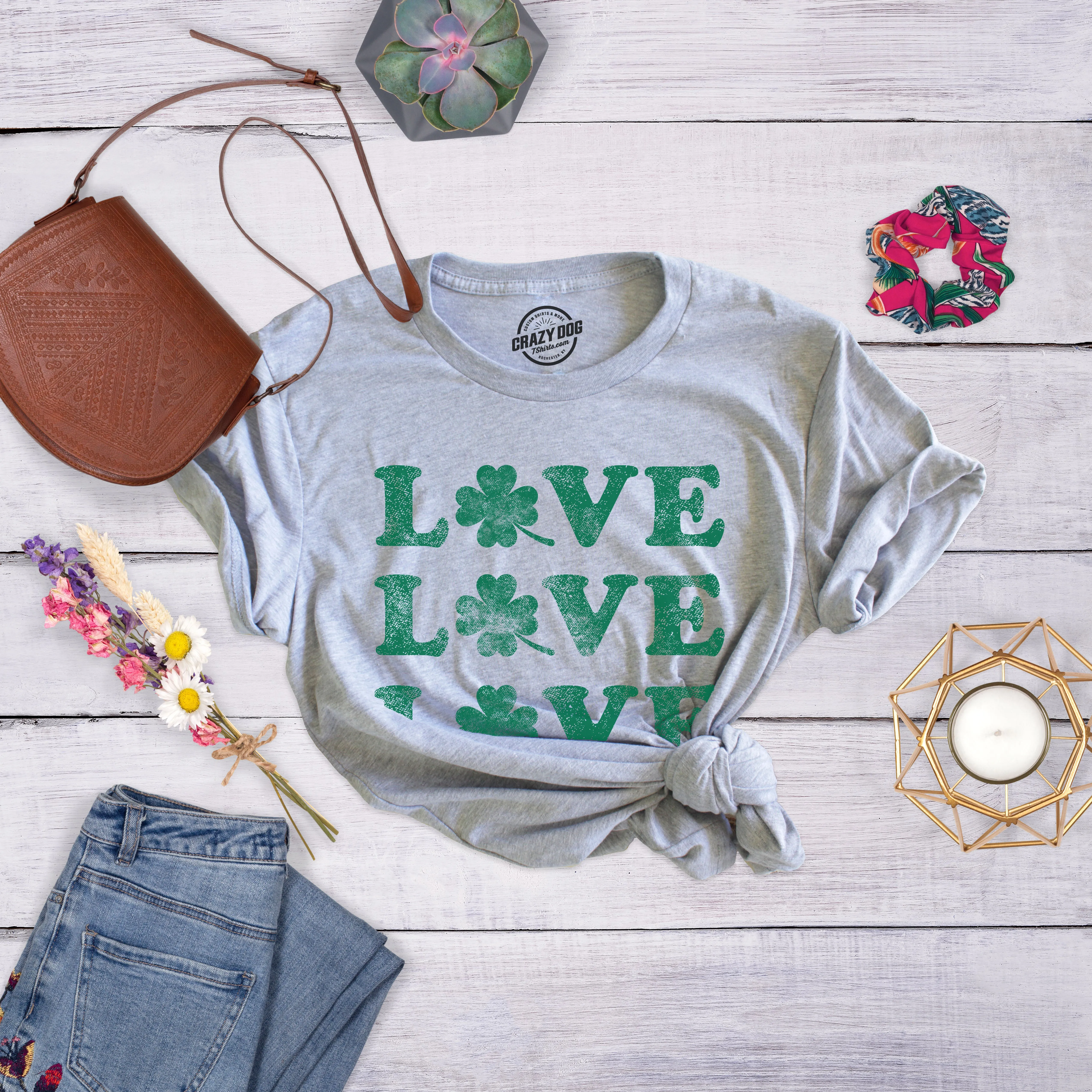 Love Shamrock Women's T Shirt sold by Crazy Dog T-Shirts product image thumbnail 3
