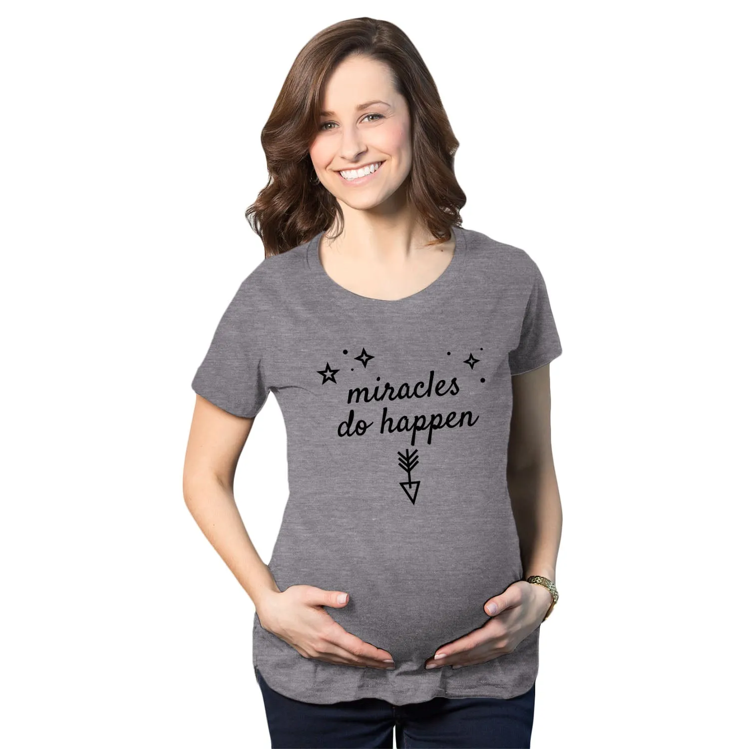 Miracles Do Happen Maternity T Shirt sold by Crazy Dog T-Shirts