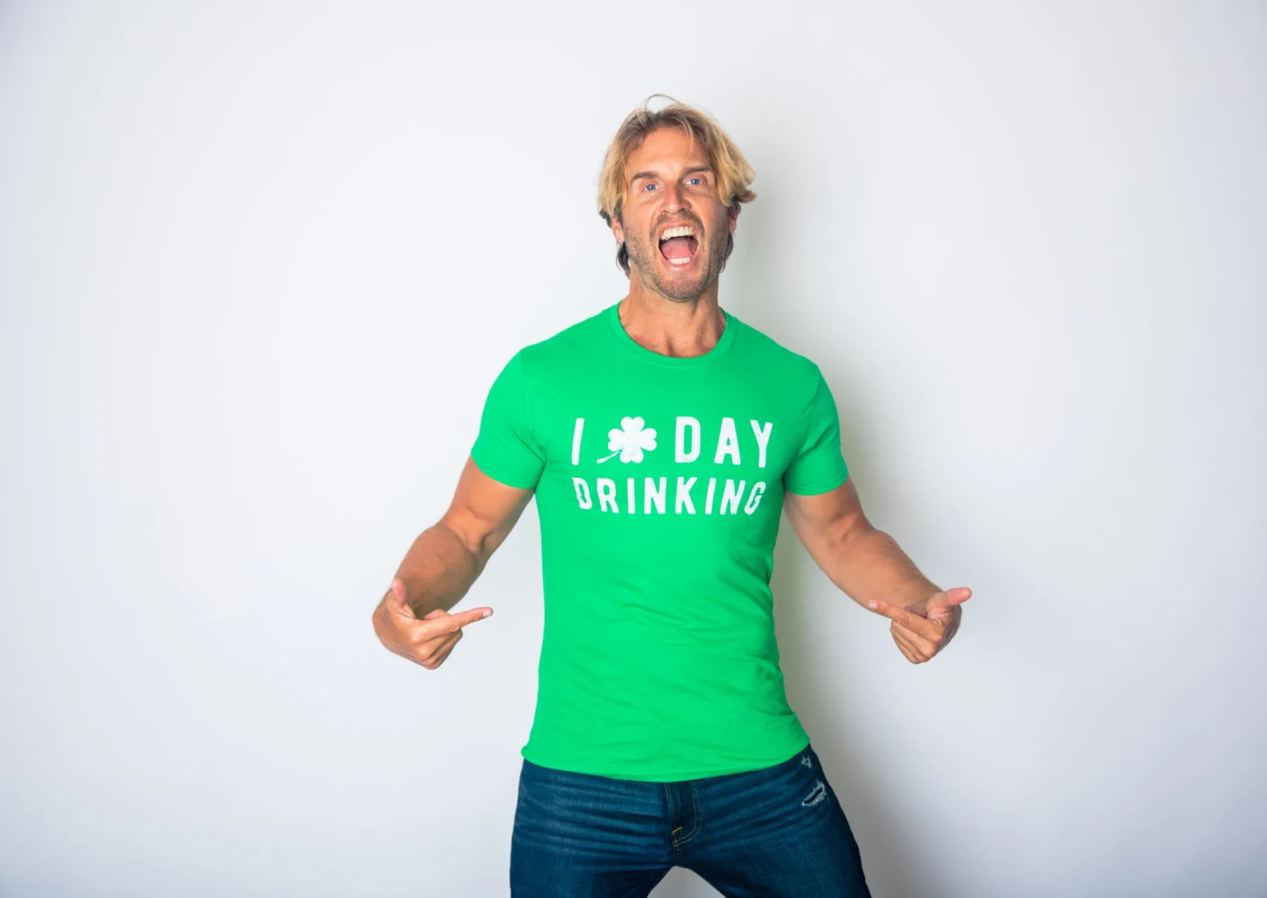 I Clover Day Drinking Men's T Shirt sold by Crazy Dog T-Shirts product image thumbnail 2