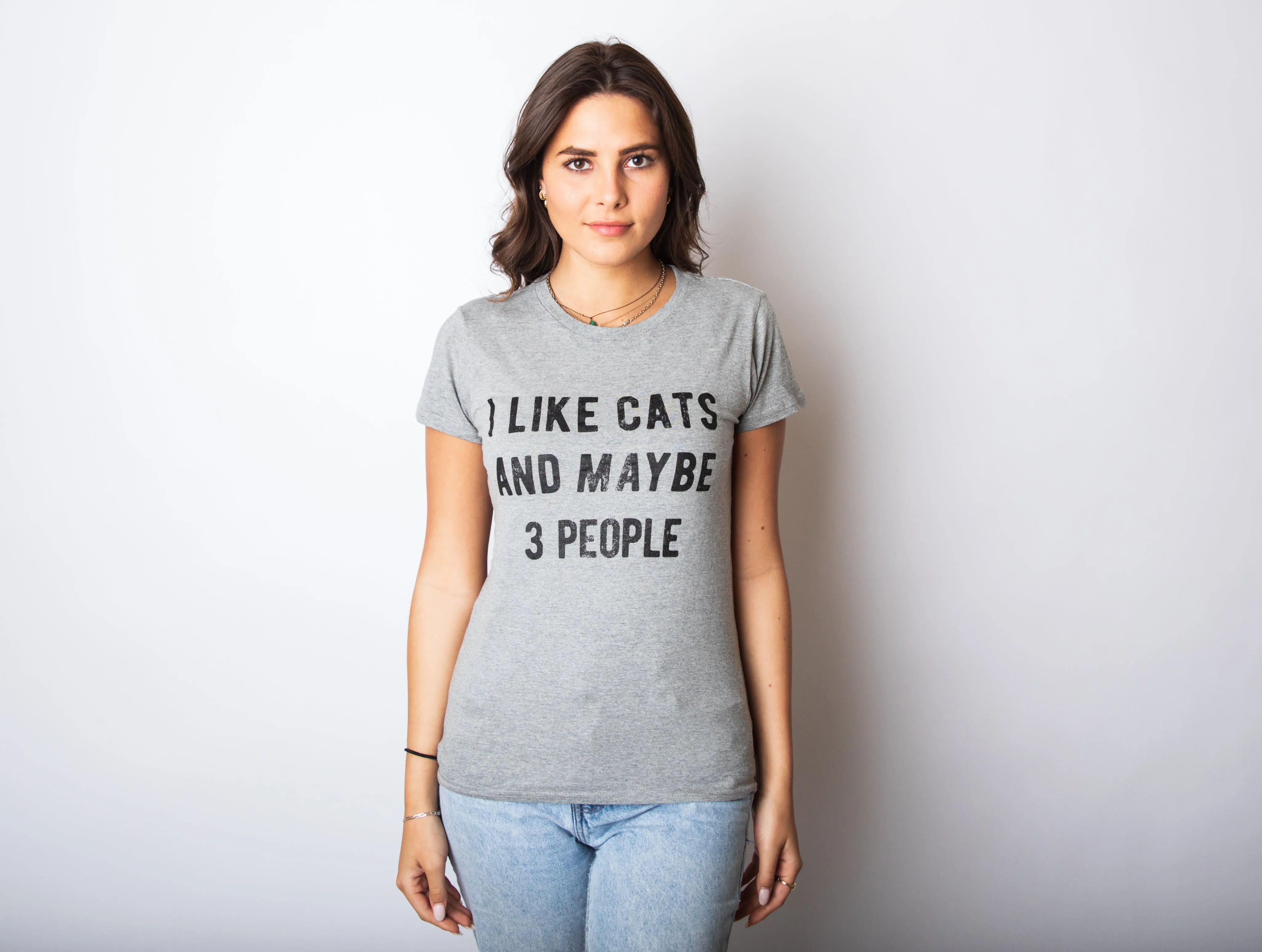 I Like Cats And Maybe 3 People Women's T Shirt sold by Crazy Dog T-Shirts product image thumbnail 2
