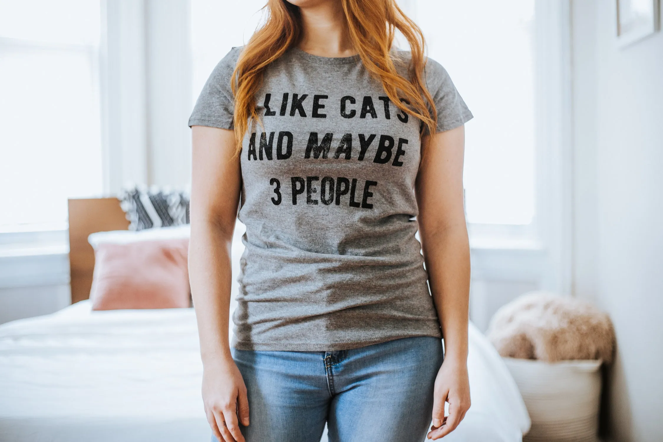 I Like Cats And Maybe 3 People Women's T Shirt sold by Crazy Dog T-Shirts product image thumbnail 4