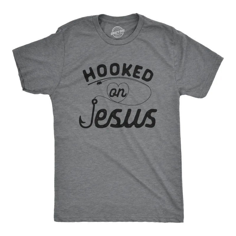 Hooked On Jesus Men's T Shirt sold by Crazy Dog T-Shirts