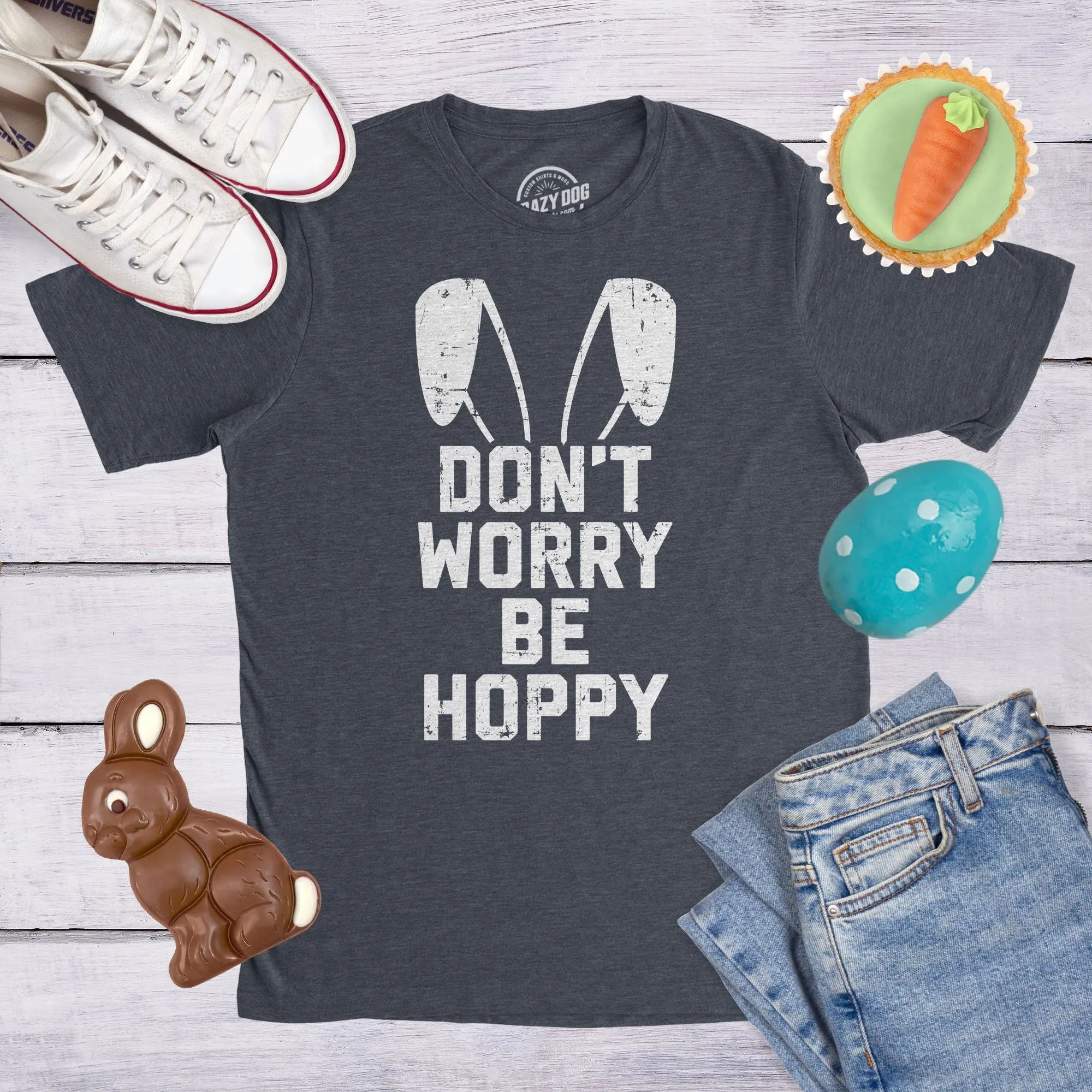 Don't Worry Be Hoppy Men's T Shirt sold by Crazy Dog T-Shirts product image thumbnail 3