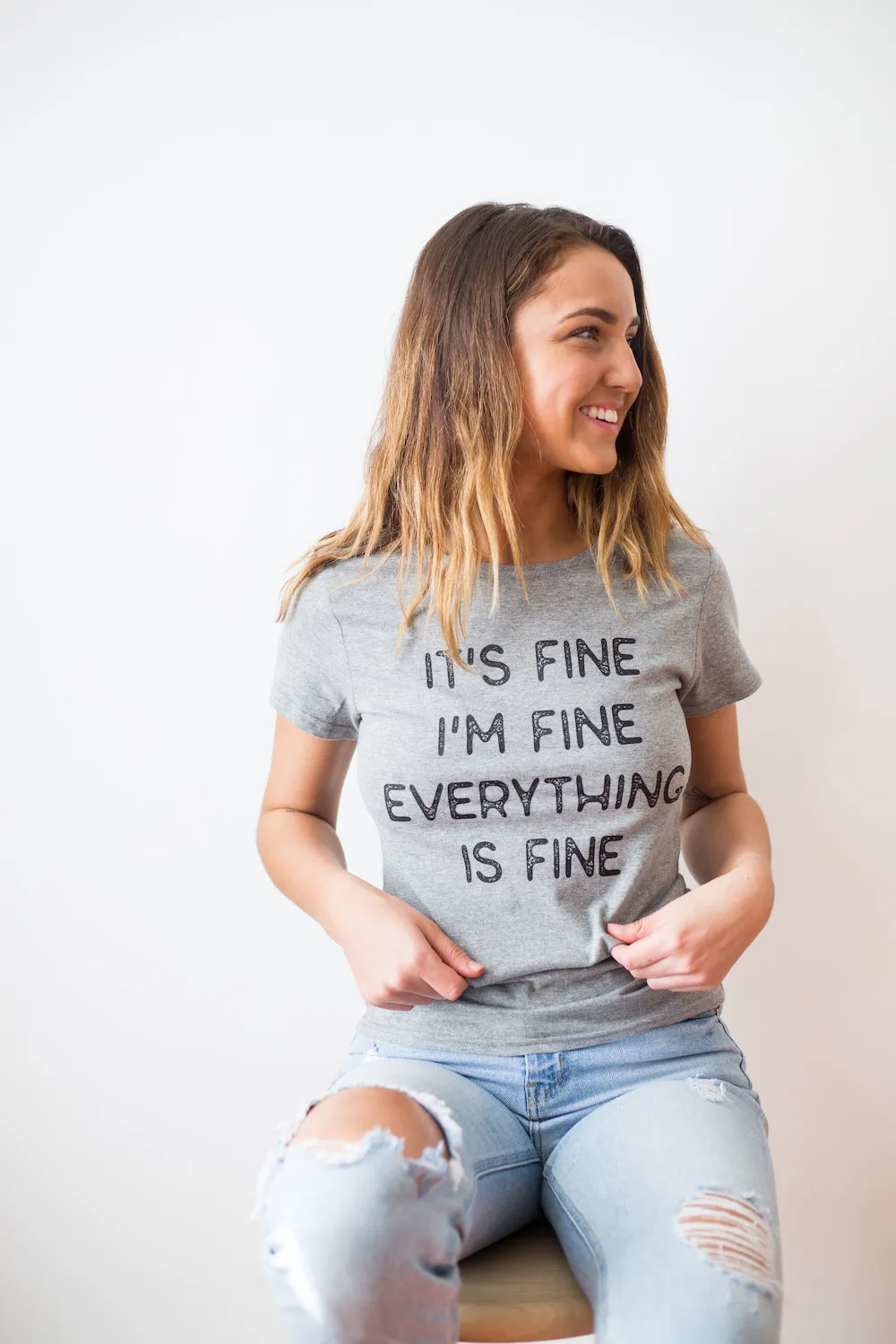 Everything Is Fine Women's T Shirt sold by Crazy Dog T-Shirts product image thumbnail 3