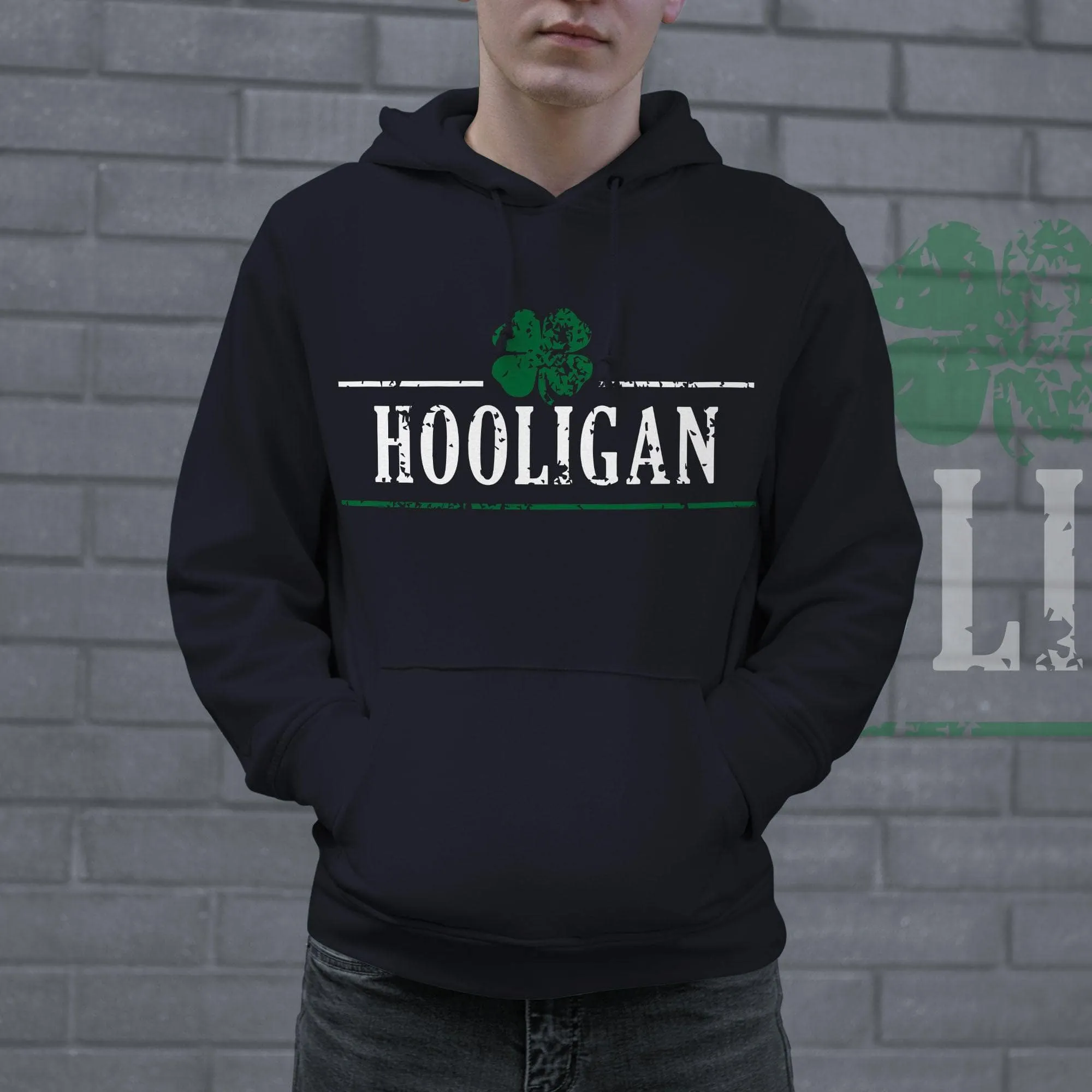 Hooligan Shamrock Hoodie sold by Crazy Dog T-Shirts product image thumbnail 3