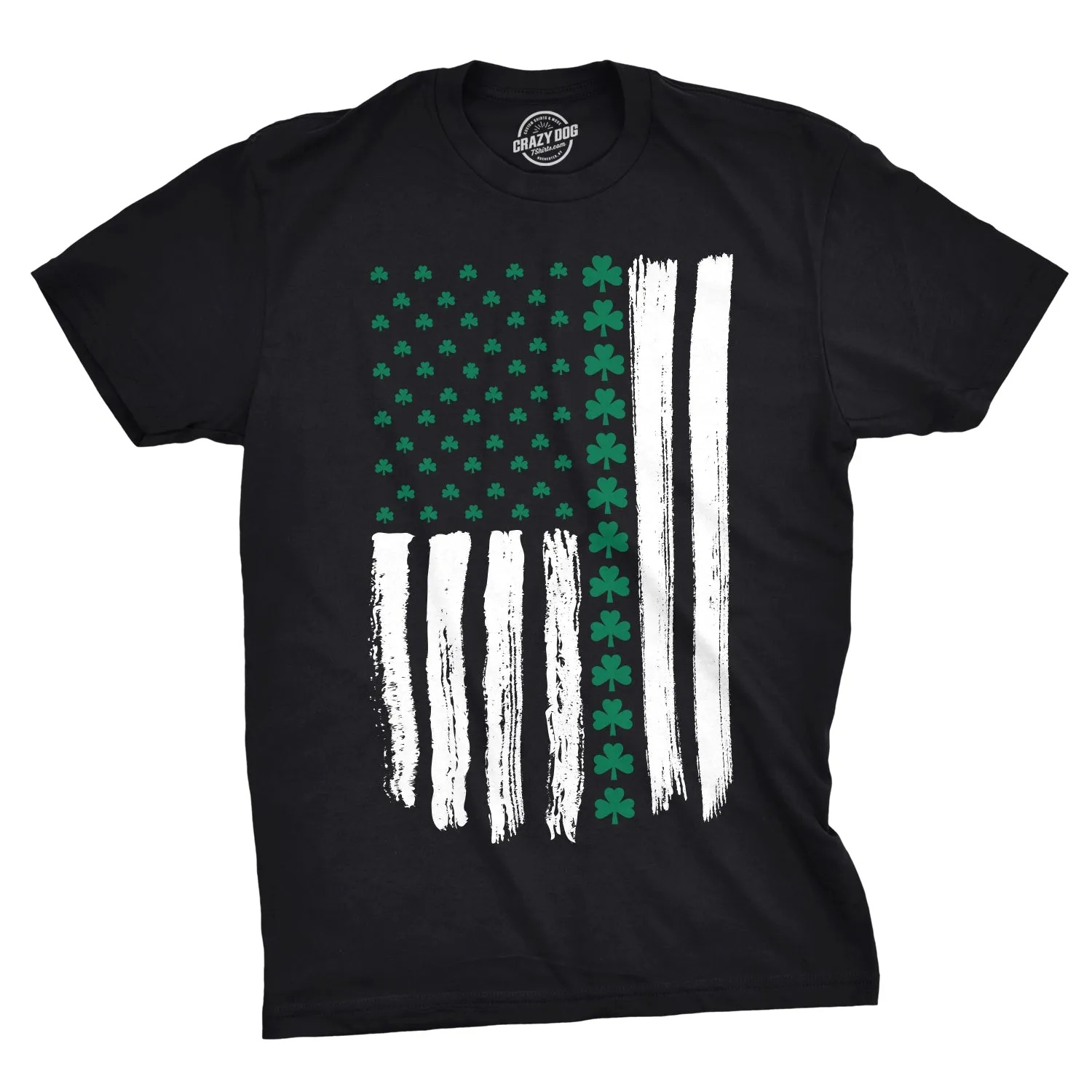 Shamrock American Flag Men's T Shirt sold by Crazy Dog T-Shirts