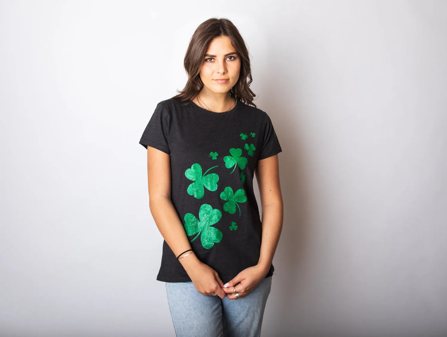 Glitter Shamrocks Women's T Shirt sold by Crazy Dog T-Shirts product image thumbnail 3