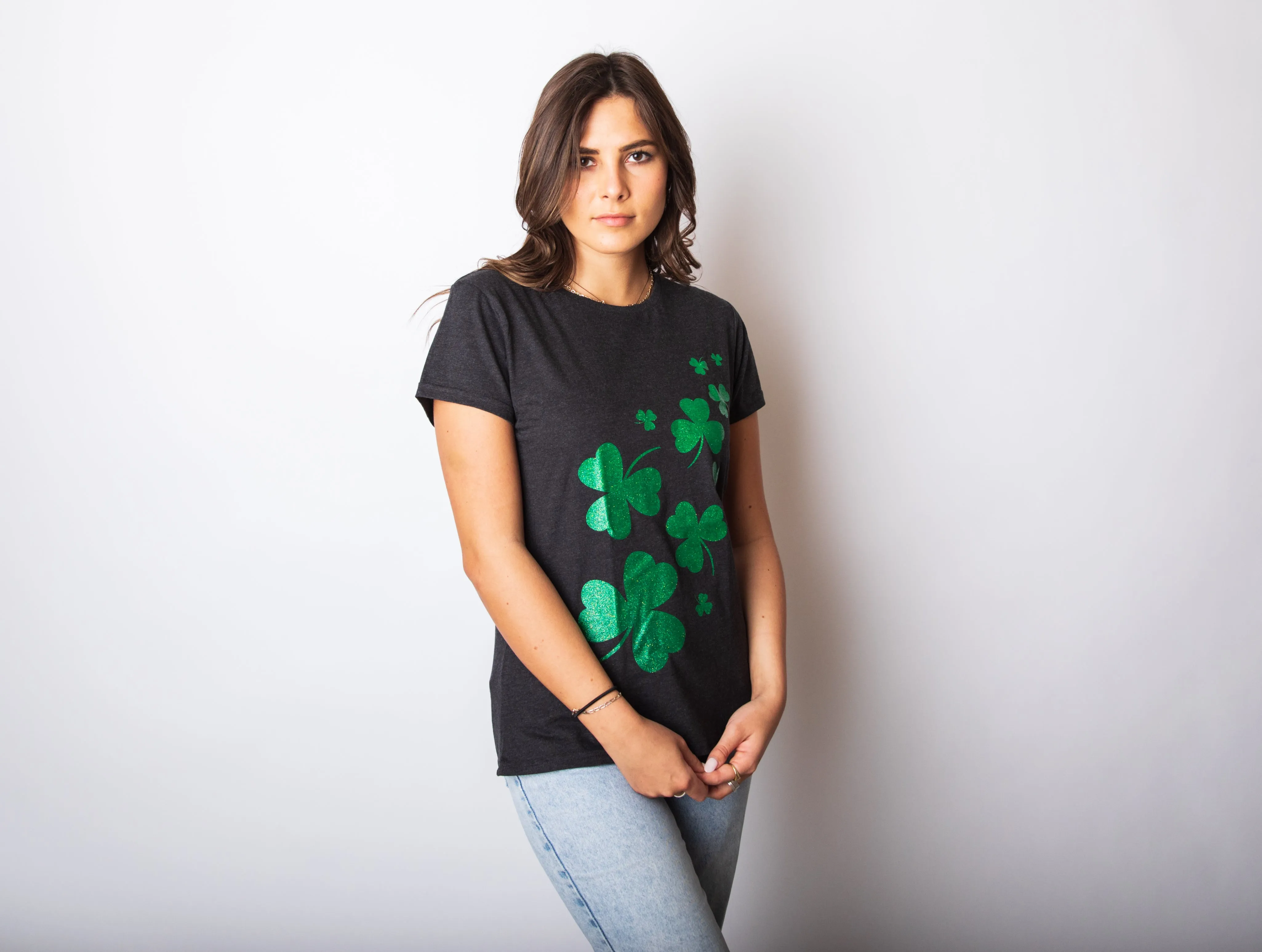 Glitter Shamrocks Women's T Shirt sold by Crazy Dog T-Shirts product image thumbnail 4