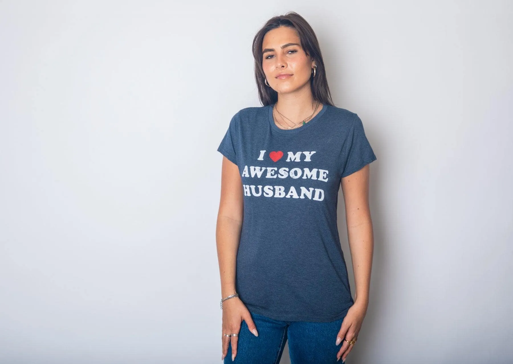 I Love My Awesome Husband Women's T Shirt sold by Crazy Dog T-Shirts product image thumbnail 3