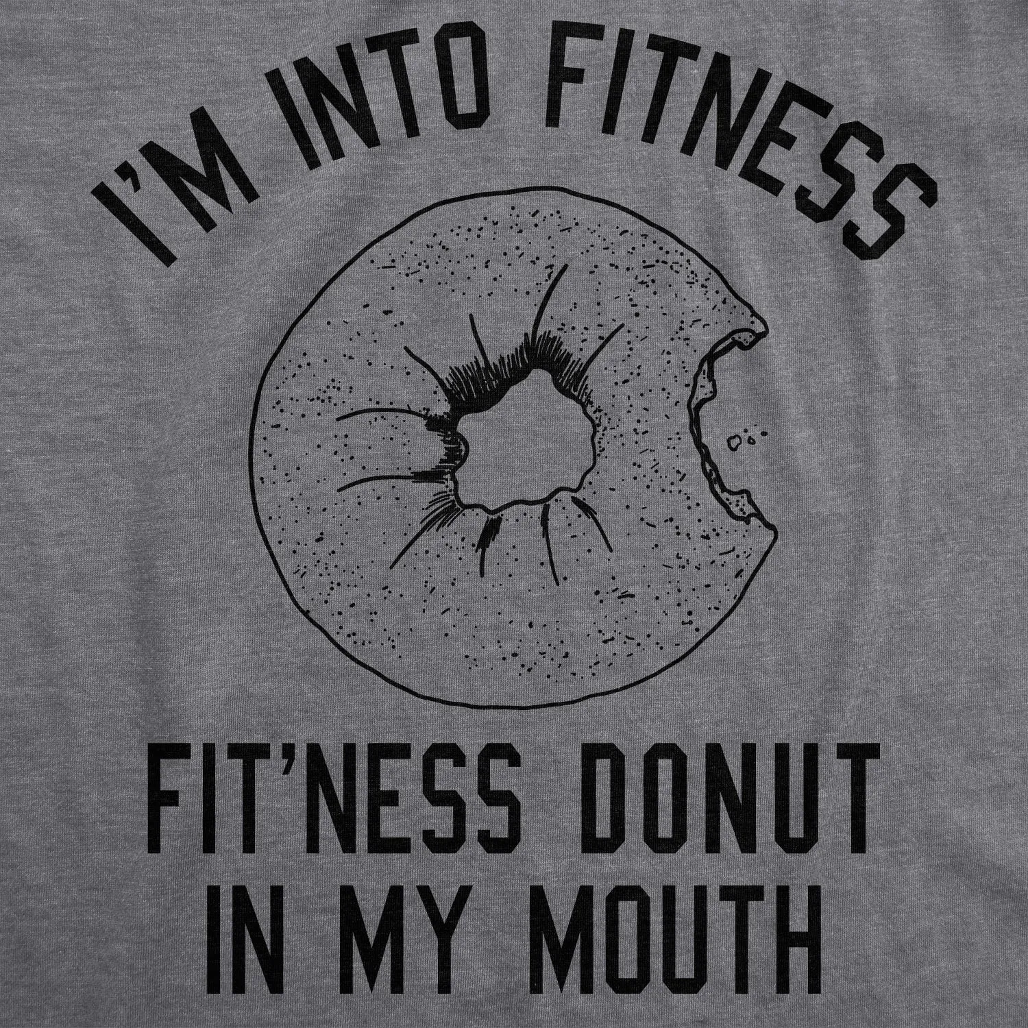 Fitness Donut In My Mouth Men's T Shirt sold by Crazy Dog T-Shirts product image thumbnail 2