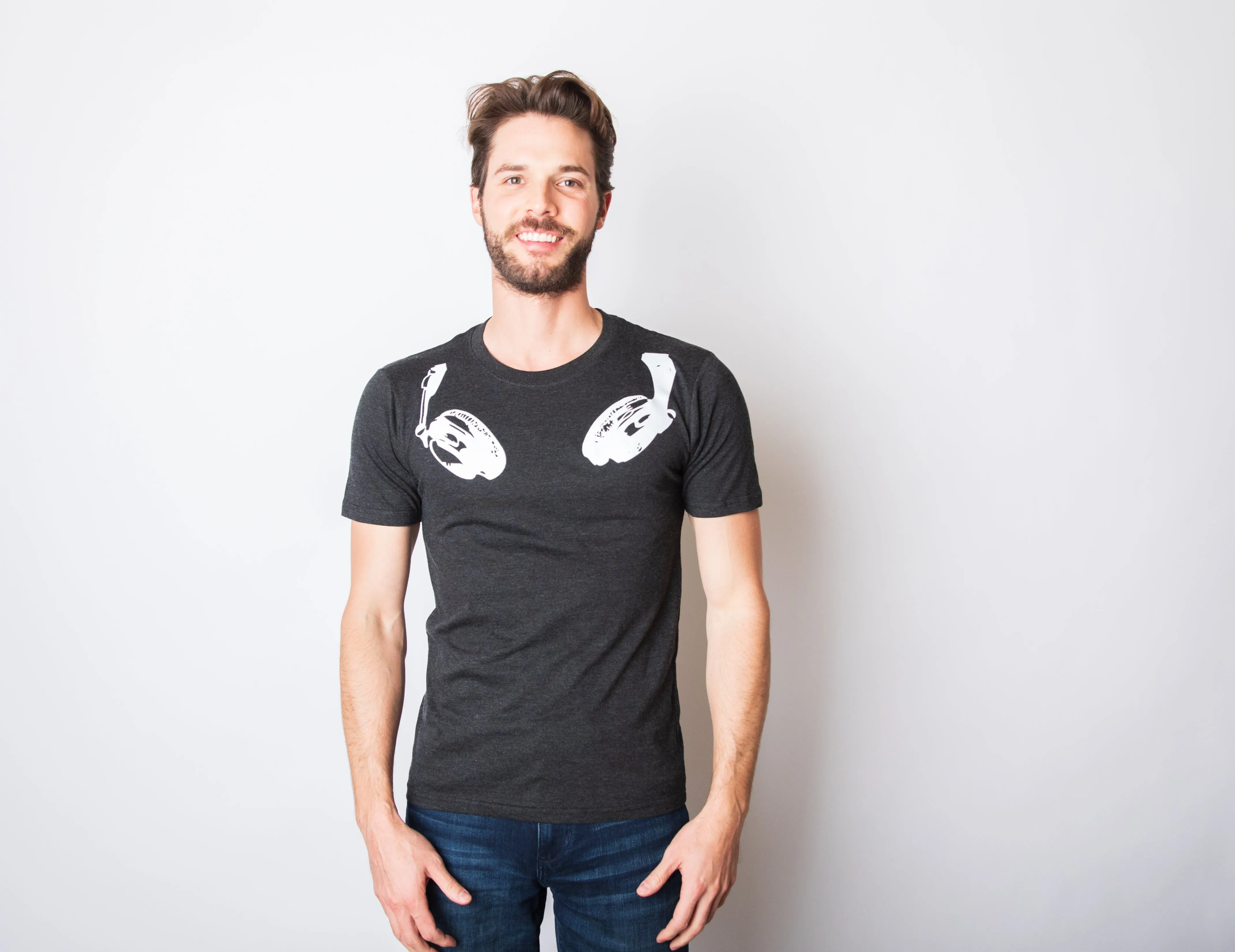 Glow In the Dark Headphones Men's T Shirt sold by Crazy Dog T-Shirts product image thumbnail 2