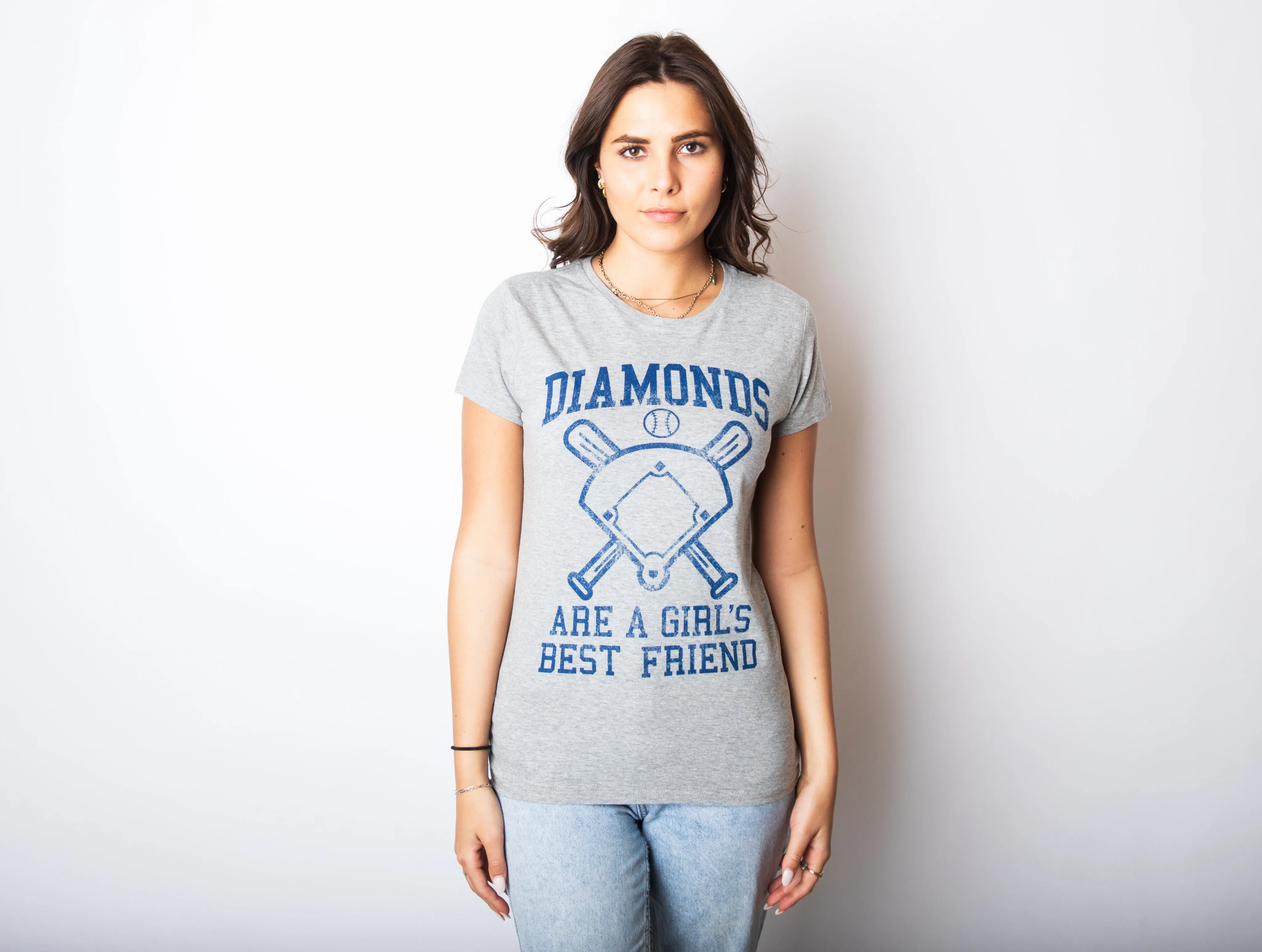 Diamonds Are A Girls Best Friend Women's T Shirt sold by Crazy Dog T-Shirts product image thumbnail 3