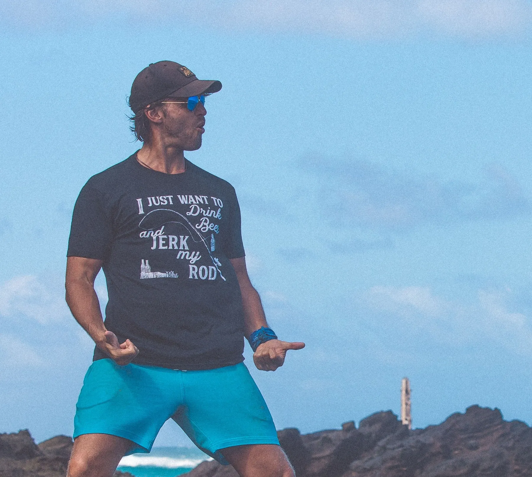 I Just Want To Drink Beer And Jerk My Rod Men's T Shirt sold by Crazy Dog T-Shirts product image thumbnail 3