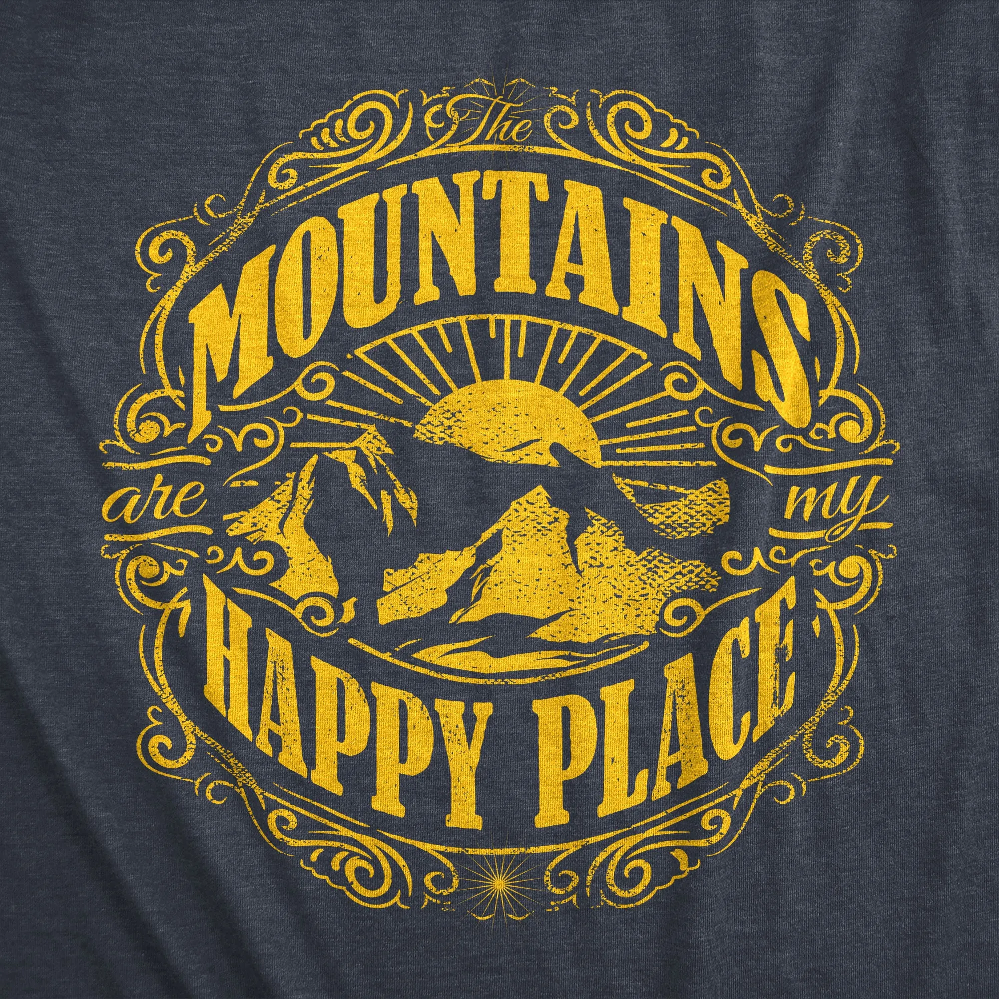 Mountains Are My Happy Place Men's T Shirt sold by Crazy Dog T-Shirts product image thumbnail 2
