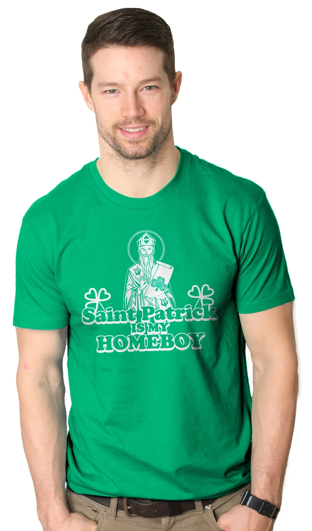 St. Patrick Is My Homeboy Men's T Shirt sold by Crazy Dog T-Shirts product image thumbnail 3