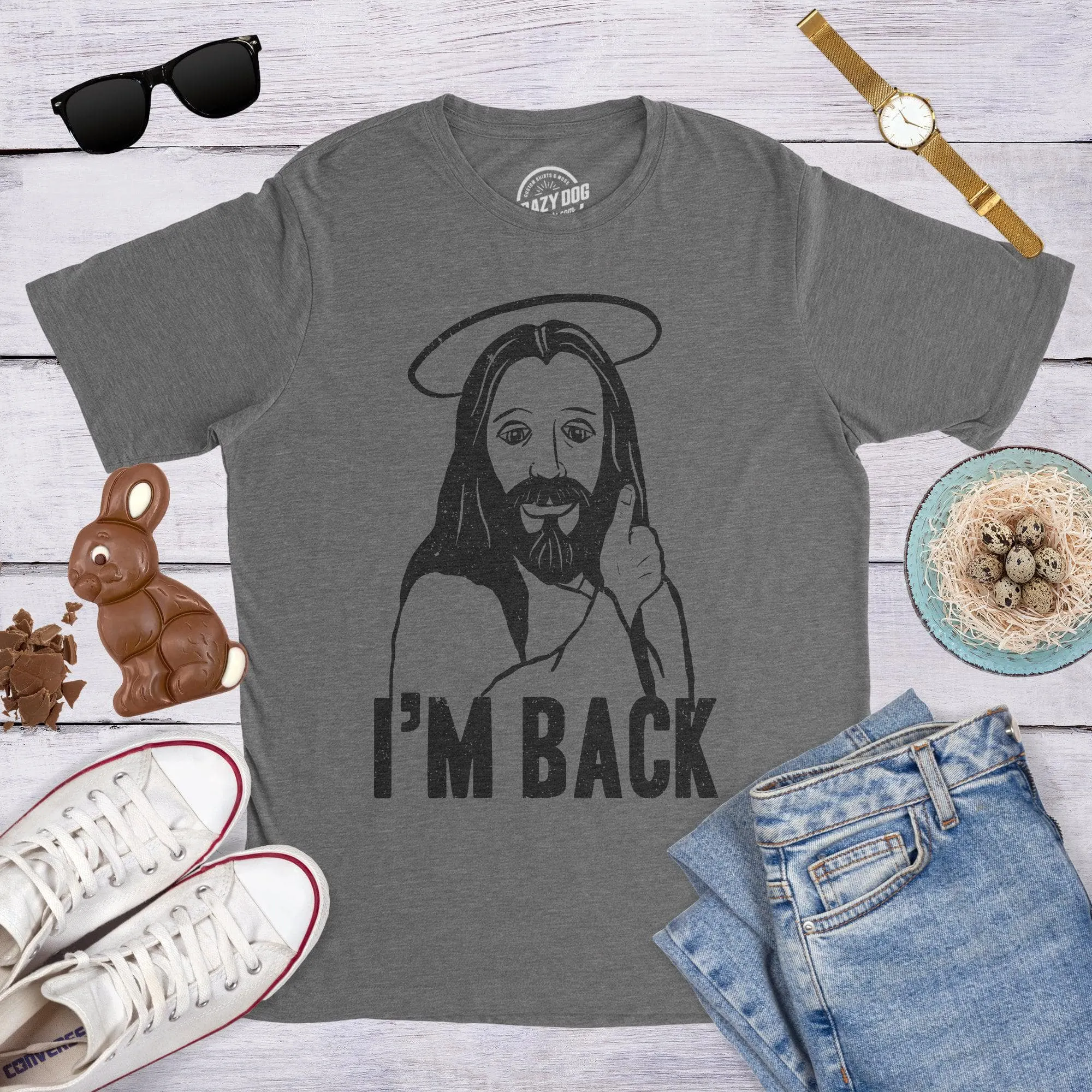 I'm Back Jesus Men's T Shirt sold by Crazy Dog T-Shirts product image thumbnail 3