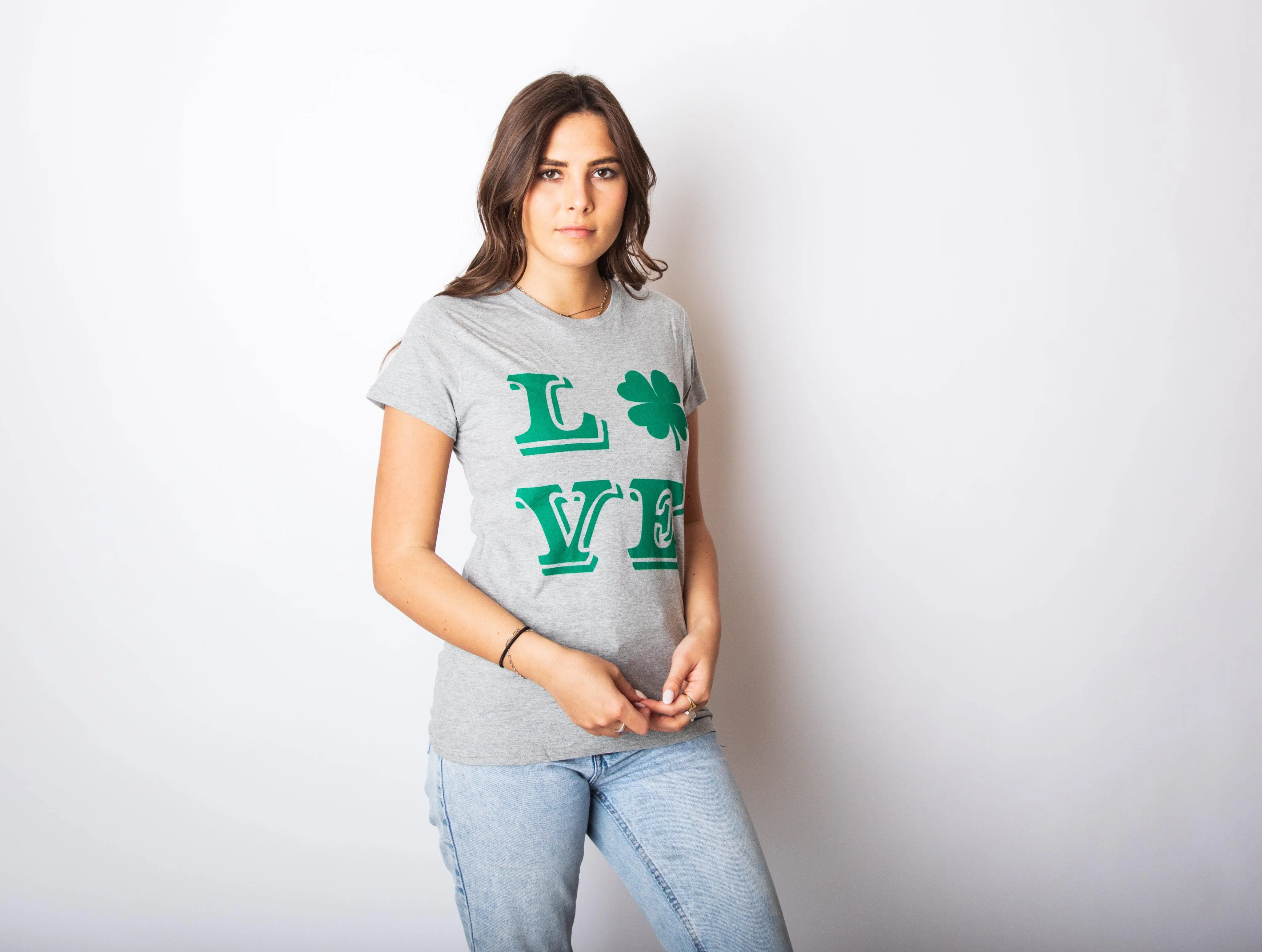 LOVE Lucky Clover Women's T Shirt sold by Crazy Dog T-Shirts product image thumbnail 3