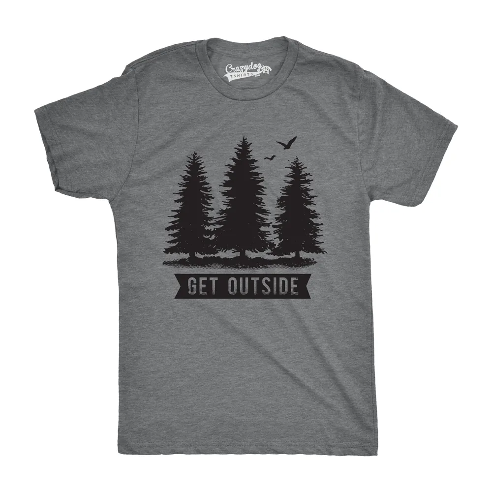 Pine Trees Get Outside Men's T Shirt sold by Crazy Dog T-Shirts