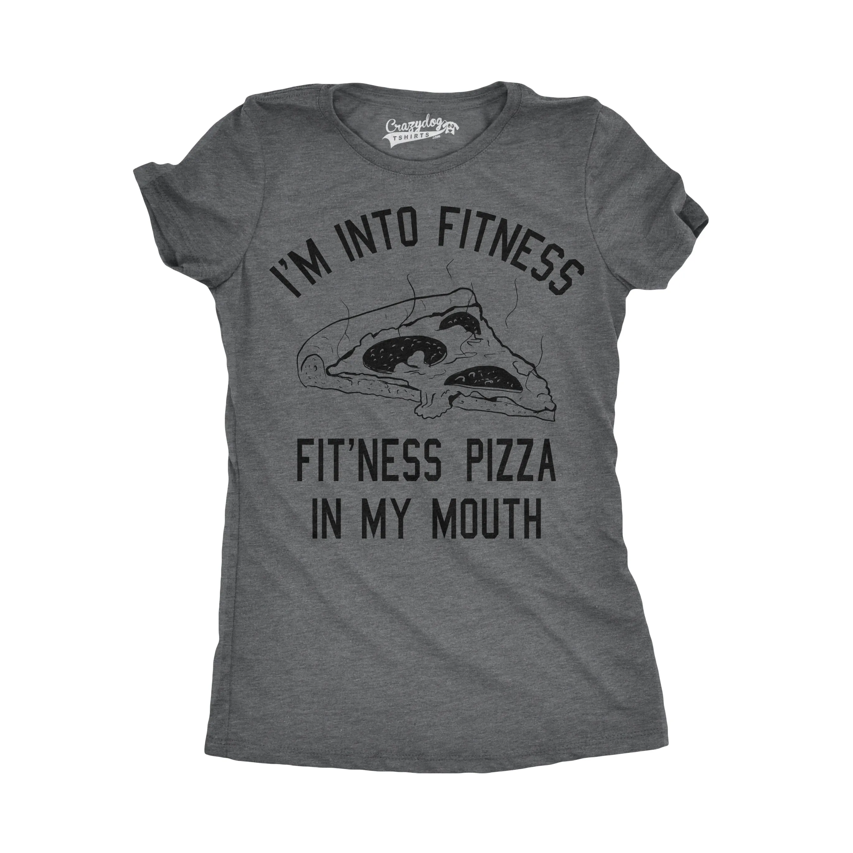 Fitness Pizza In My Mouth Women's T Shirt sold by Crazy Dog T-Shirts product image thumbnail 3