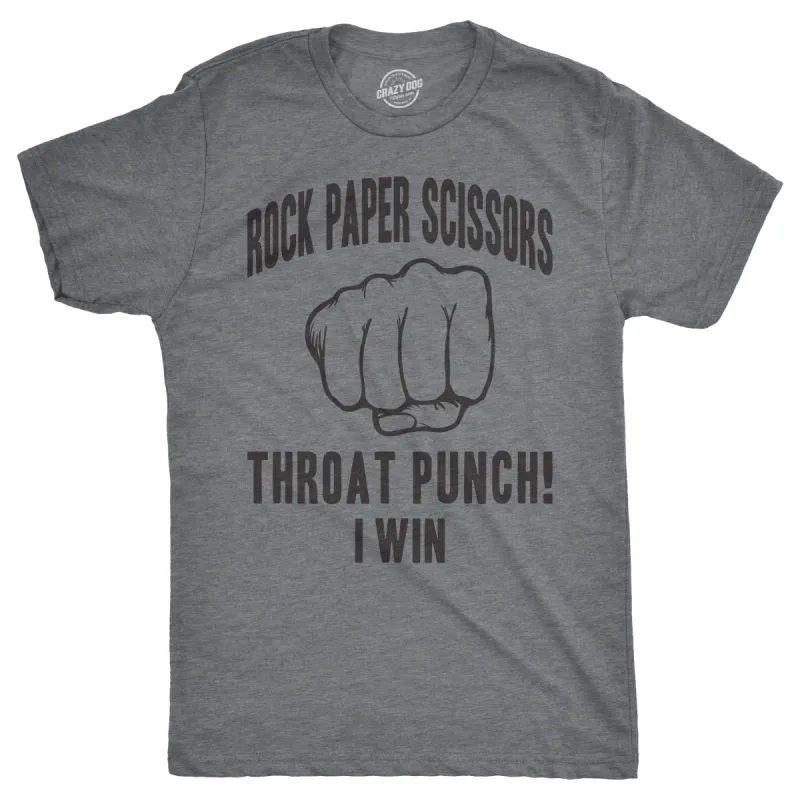 Rock Paper Scissors Throat Punch Men's T Shirt sold by Crazy Dog T-Shirts