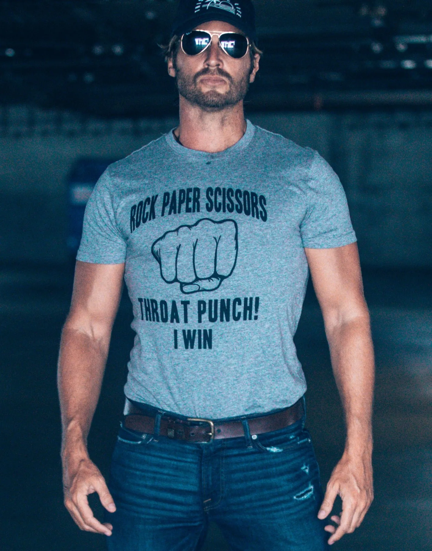 Rock Paper Scissors Throat Punch Men's T Shirt sold by Crazy Dog T-Shirts product image thumbnail 2