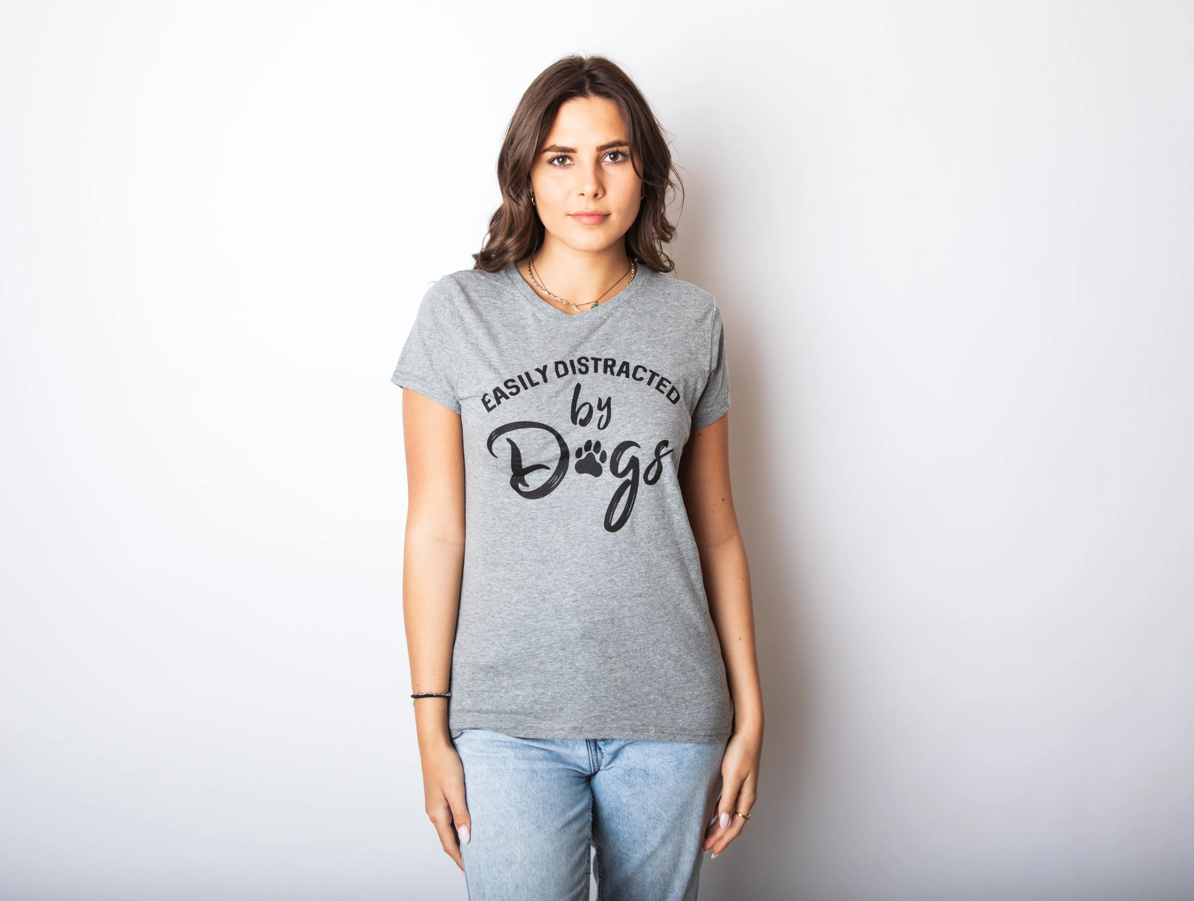 Easily Distracted By Dogs Women's T Shirt sold by Crazy Dog T-Shirts product image thumbnail 2