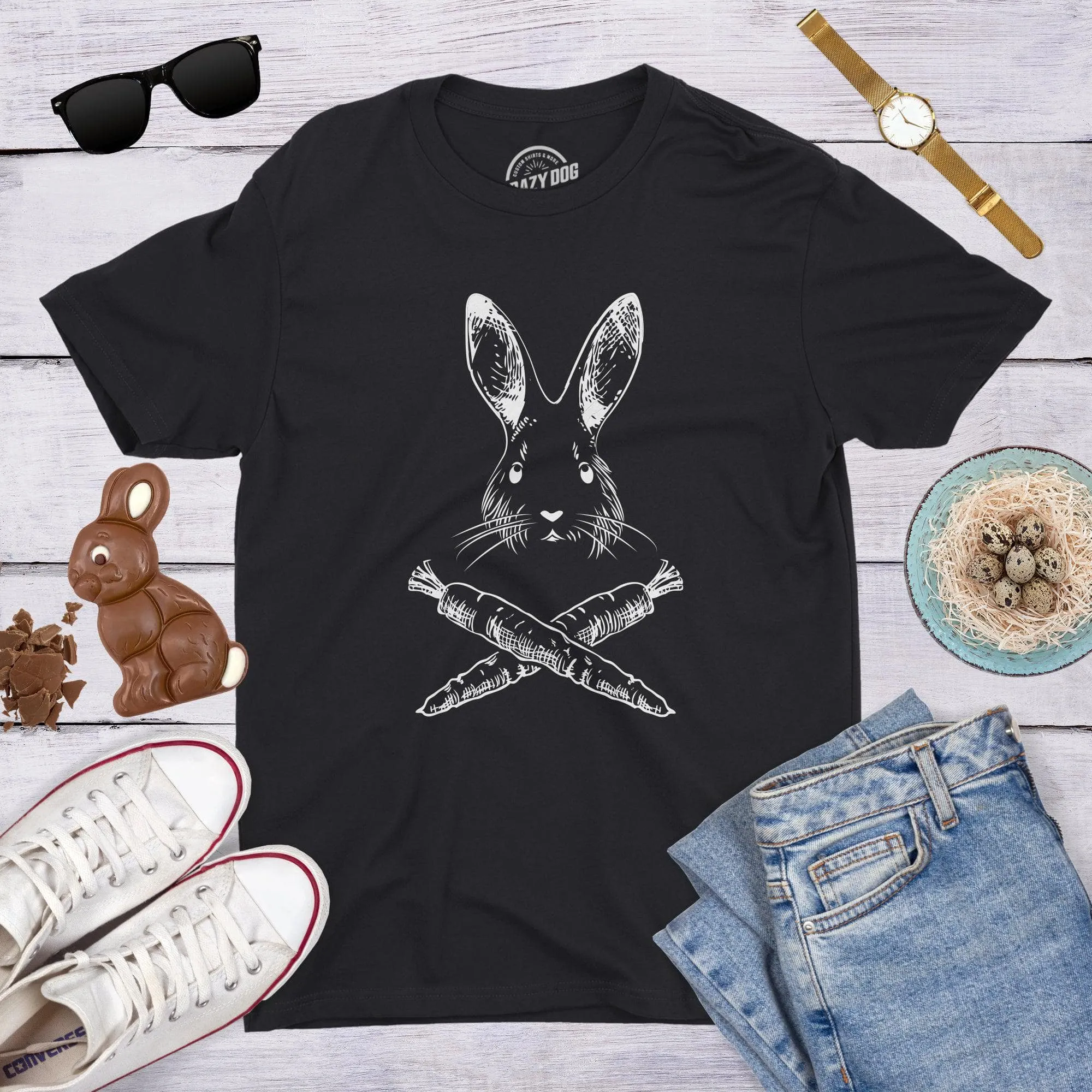 Jolly Roger Easter Men's T Shirt sold by Crazy Dog T-Shirts product image thumbnail 3