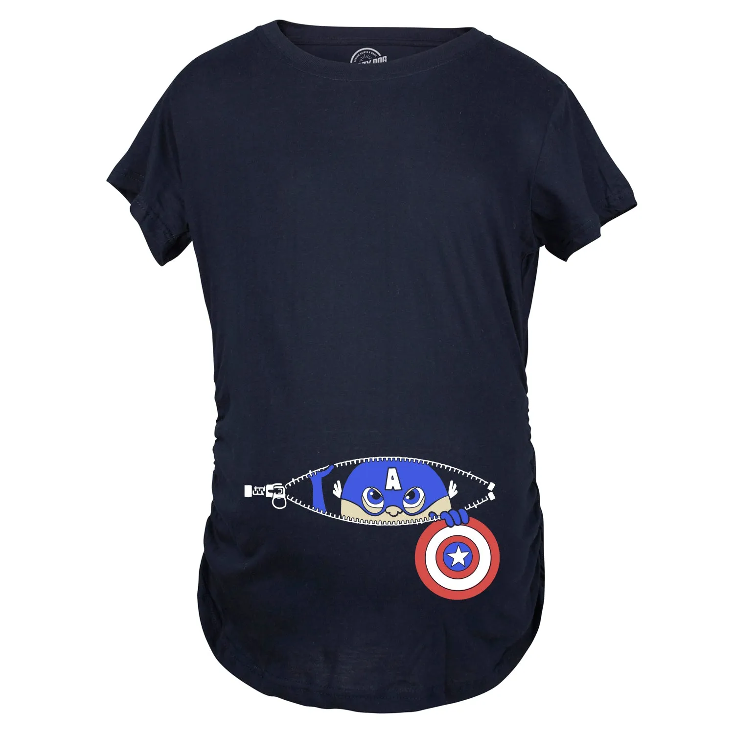 Peeking Captain Maternity T Shirt sold by Crazy Dog T-Shirts product image thumbnail 2