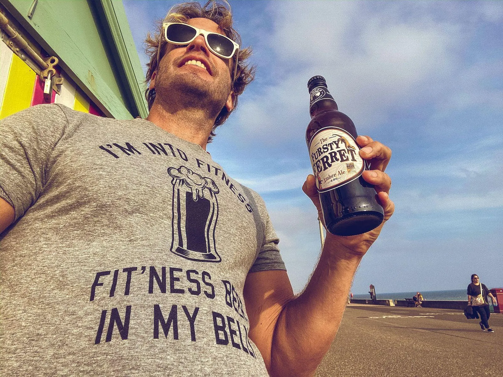 Fitness Beer In My Belly Men's T Shirt sold by Crazy Dog T-Shirts product image thumbnail 2