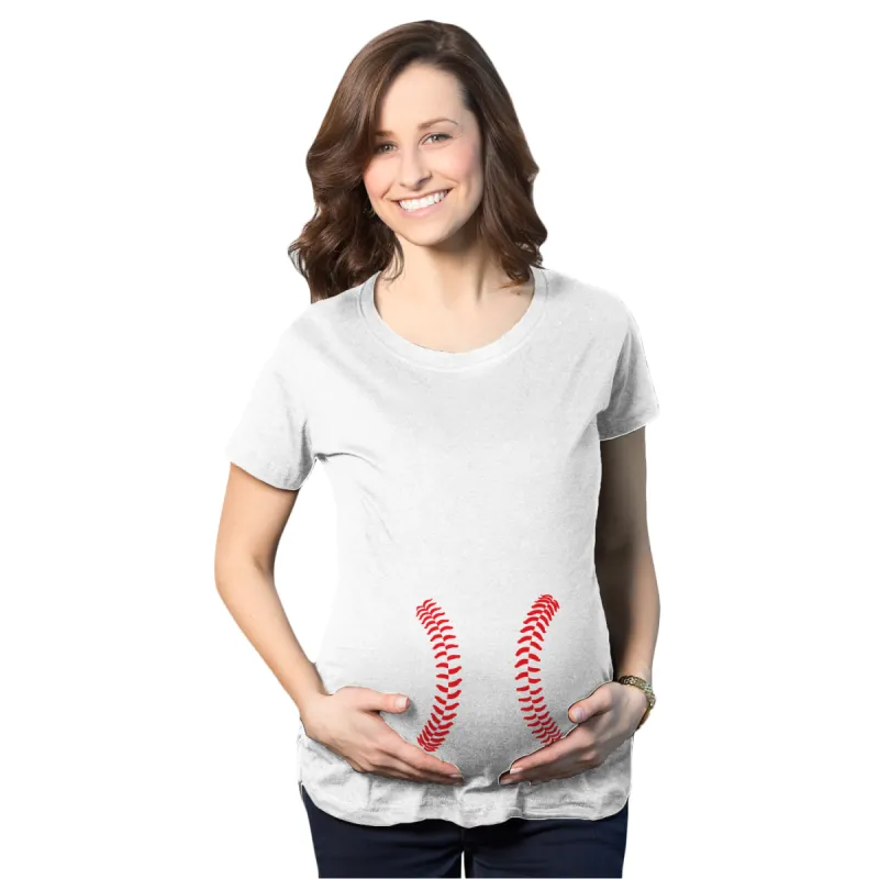 Baseball Laces Maternity T Shirt sold by Crazy Dog T-Shirts