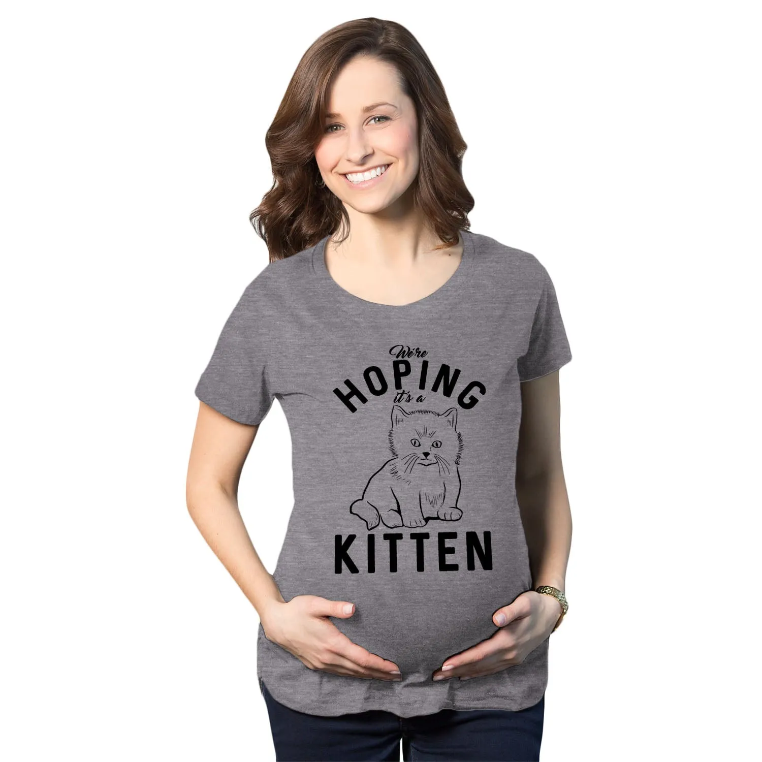 Hoping It’s A Kitten Maternity T Shirt sold by Crazy Dog T-Shirts