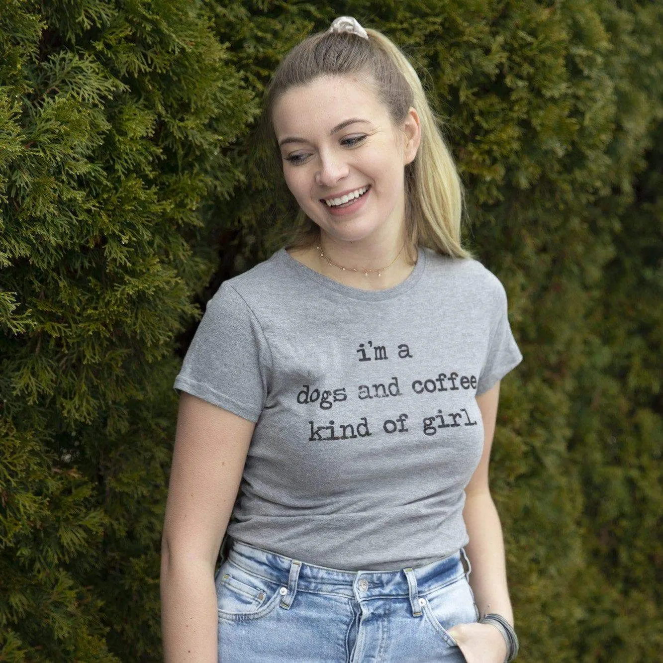 I'm A Dogs And Coffee Kind Of Girl Women's T Shirt sold by Crazy Dog T-Shirts product image thumbnail 3