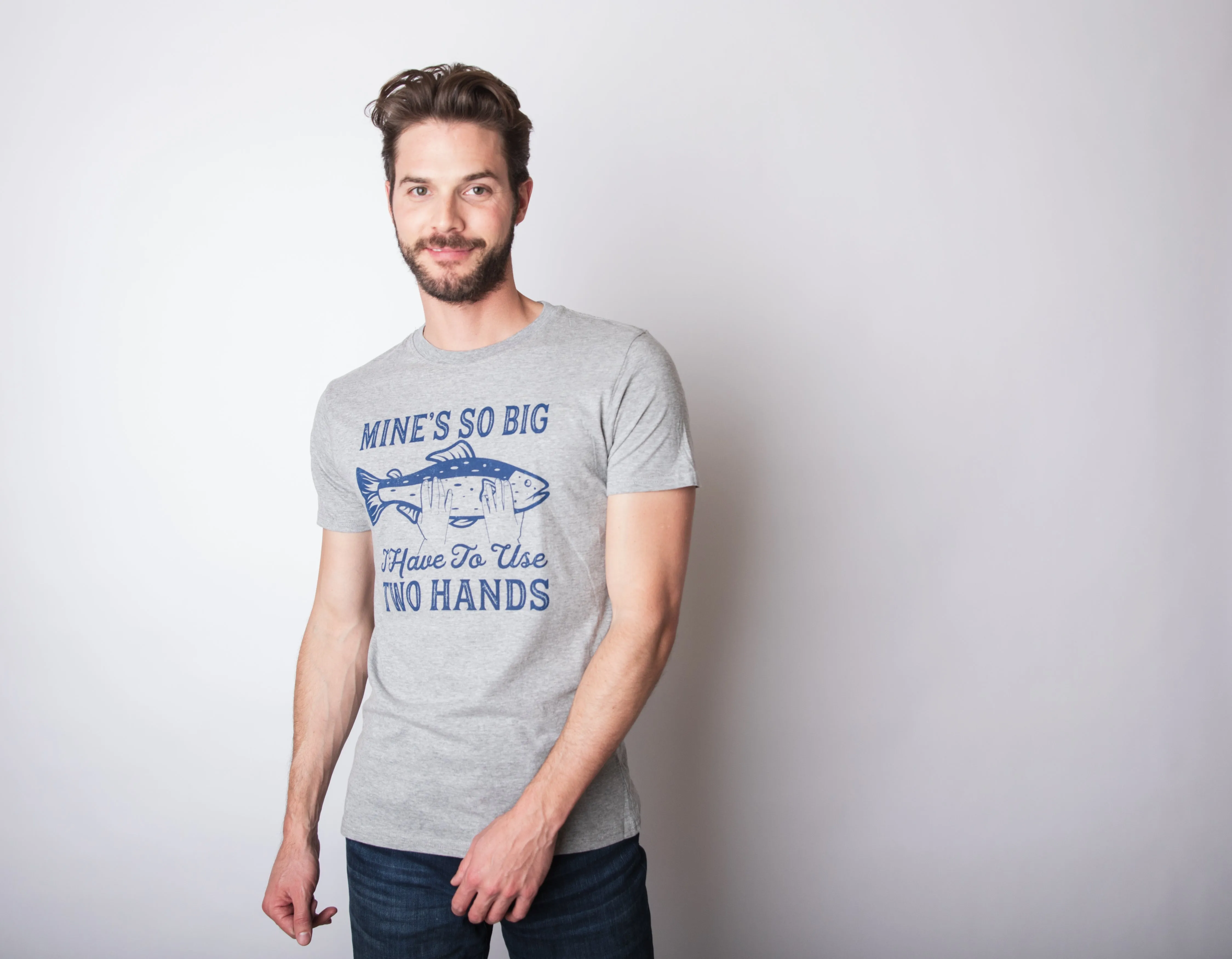 Mine's So Big I Have To Use Two Hands Men's T Shirt sold by Crazy Dog T-Shirts product image thumbnail 3