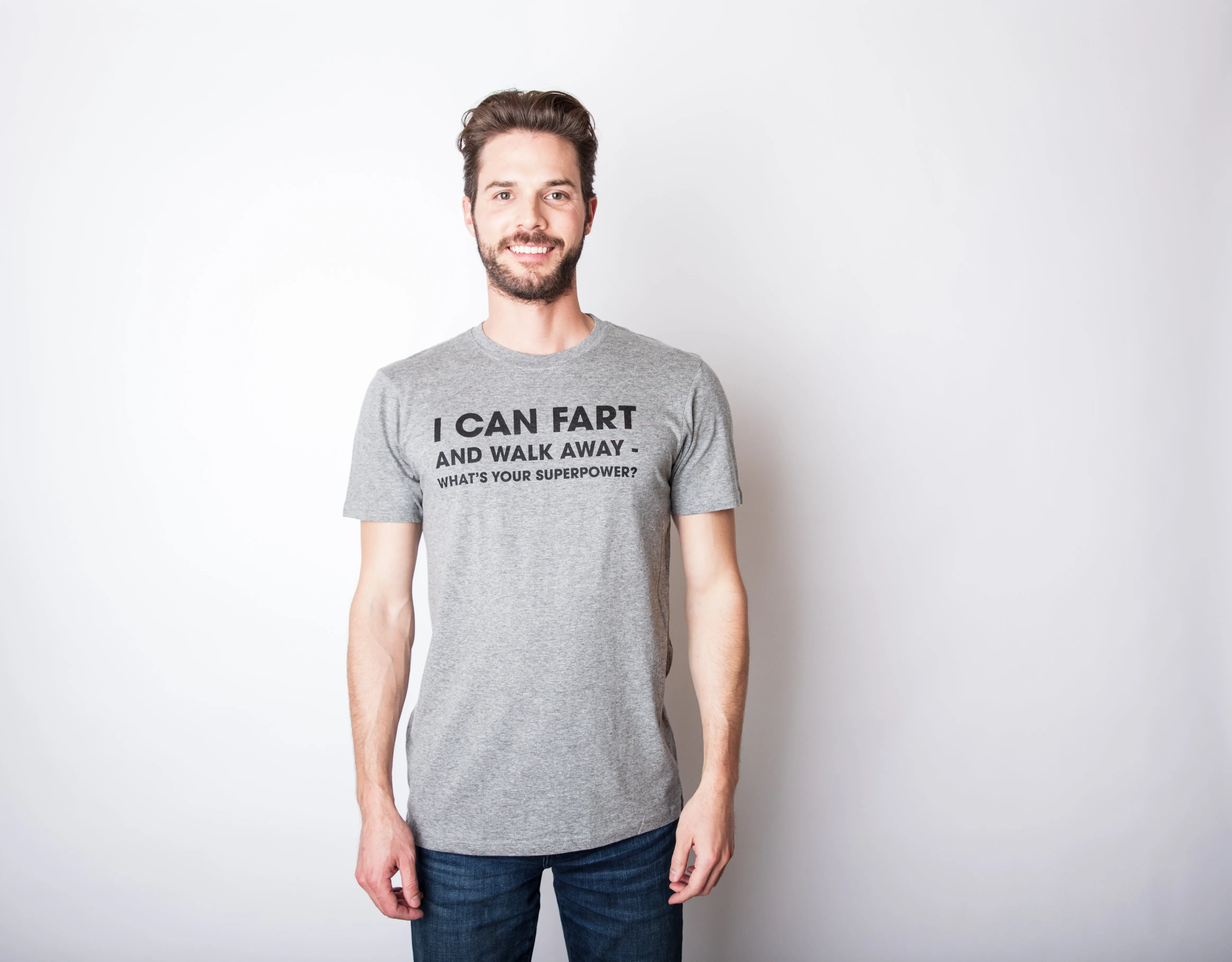 I Can Fart and Walk Away What’s Your Superpower Men's T Shirt sold by Crazy Dog T-Shirts product image thumbnail 2