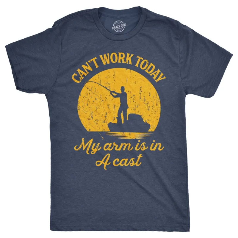 Can't Work Today My Arm Is In A Cast Men's T Shirt sold by Crazy Dog T-Shirts