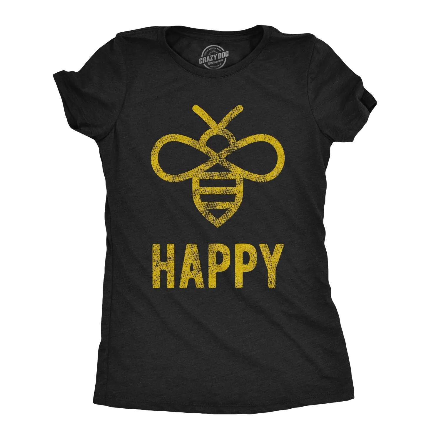 Bee Happy Women's T Shirt sold by Crazy Dog T-Shirts