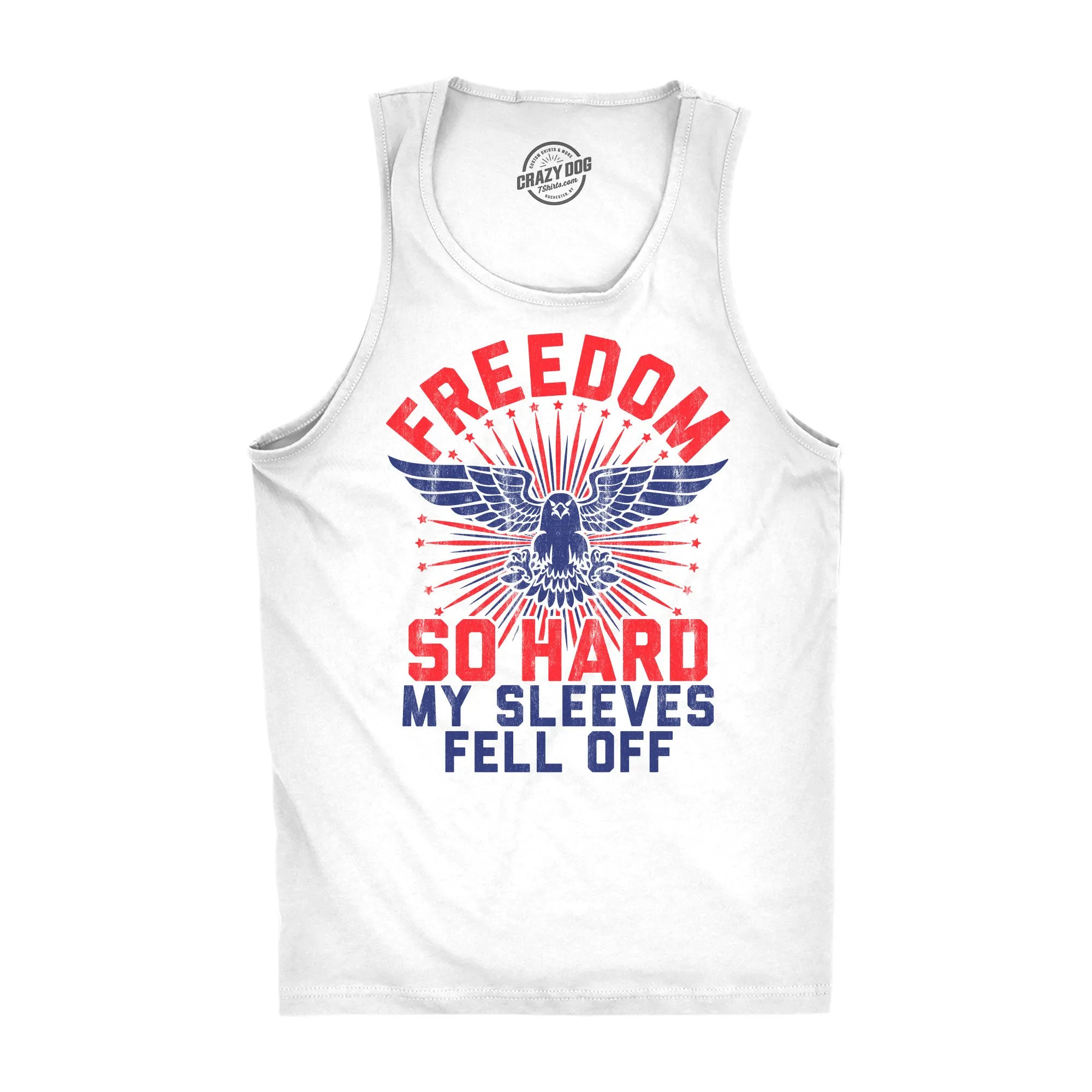 Freedom So Hard My Sleeves Fell Off Men's Tank Top sold by Crazy Dog T-Shirts product image thumbnail 3