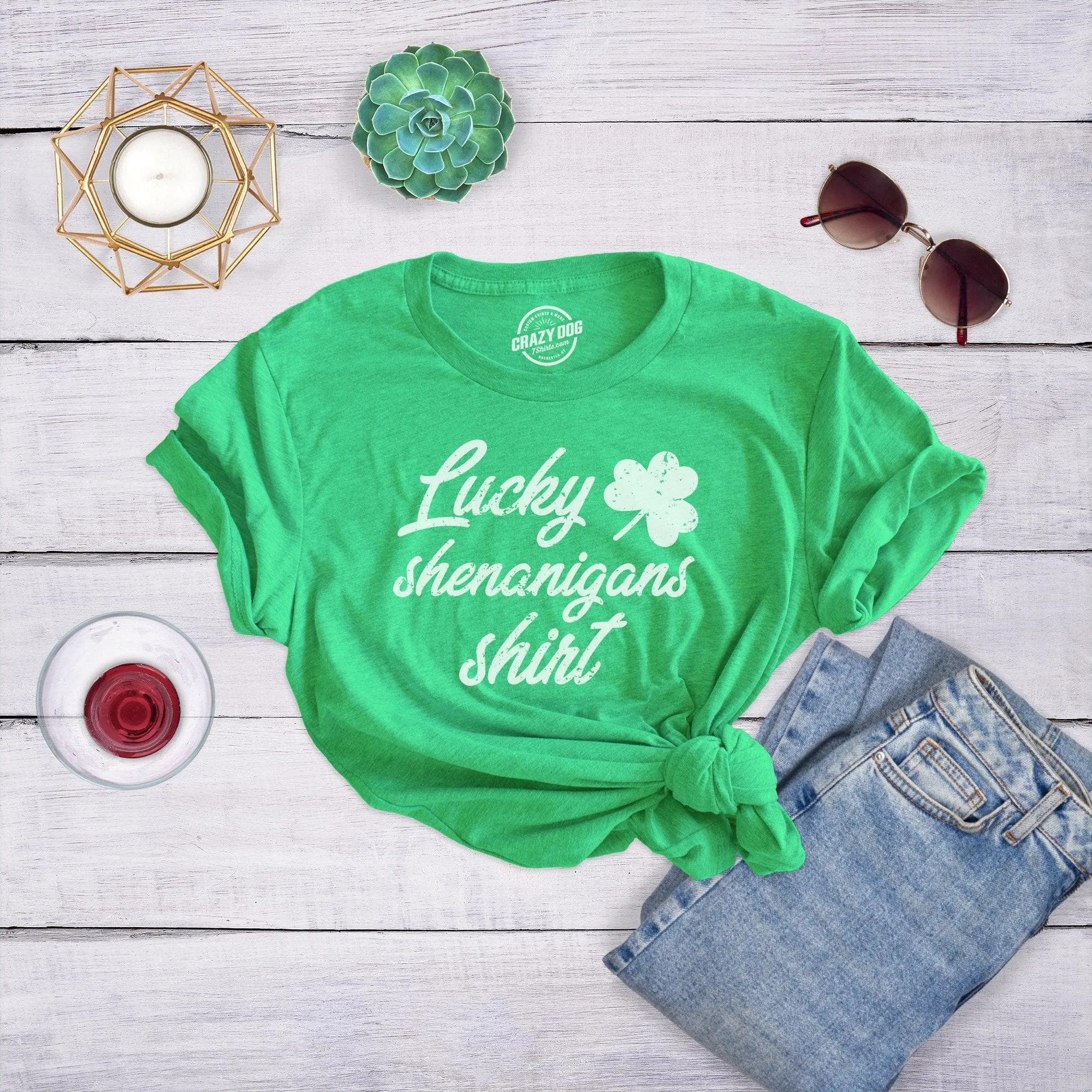 Lucky Shenanigans Shirt Women's T Shirt sold by Crazy Dog T-Shirts product image thumbnail 3