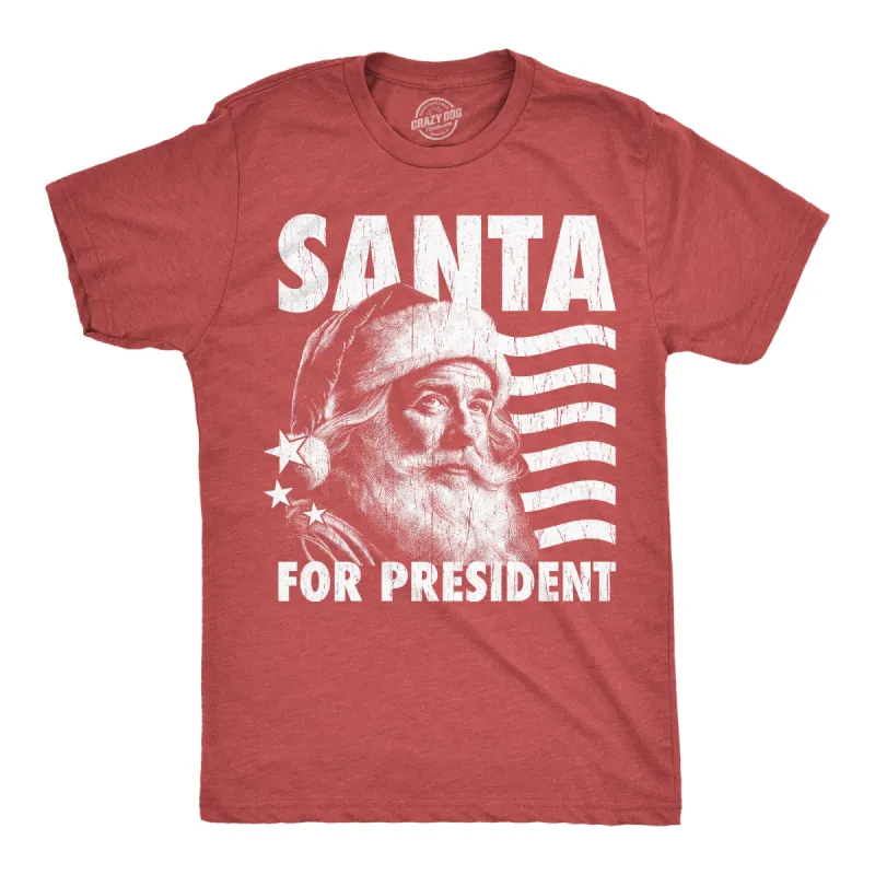 Santa For President Men's T Shirt sold by Crazy Dog T-Shirts