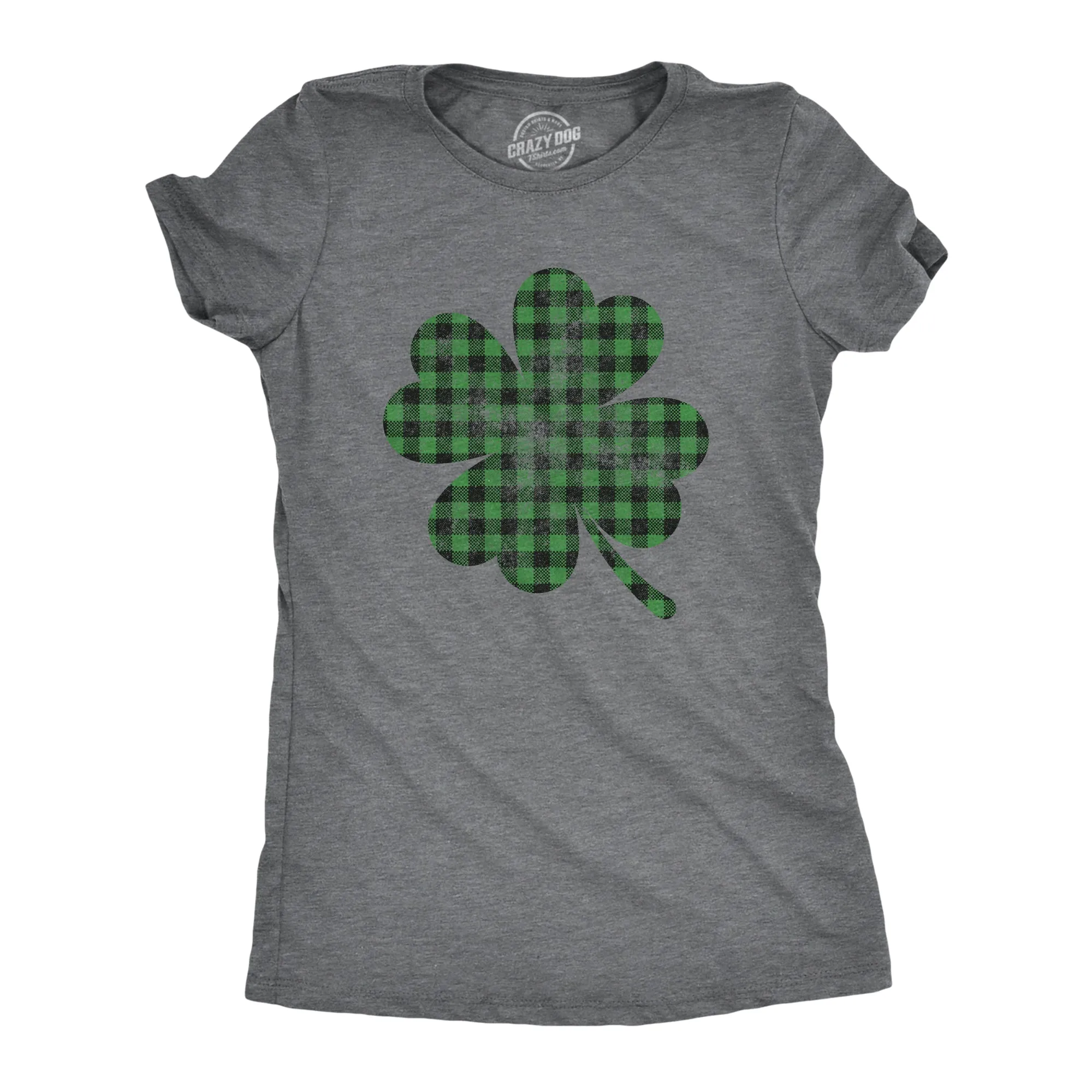 Buffalo Plaid Shamrock Women's T Shirt sold by Crazy Dog T-Shirts