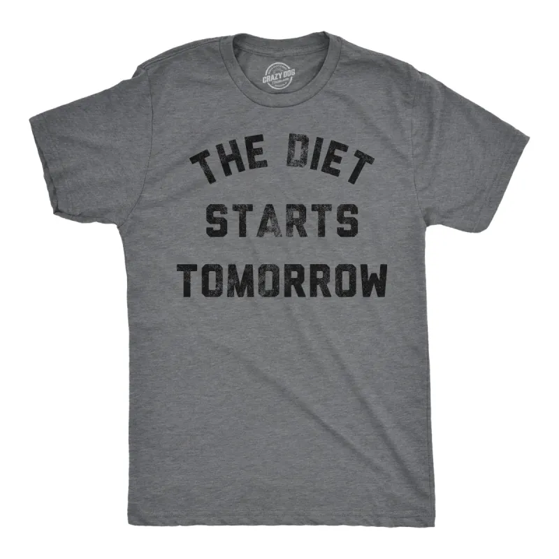 The Diet Starts Tomorrow Men's T Shirt sold by Crazy Dog T-Shirts