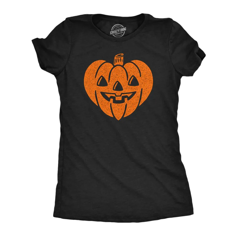 Carved Pumpkin Heart Women's T Shirt sold by Crazy Dog T-Shirts