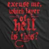 Excuse Me Which Layer Of Hell Is This Men's T Shirt sold by Crazy Dog T-Shirts