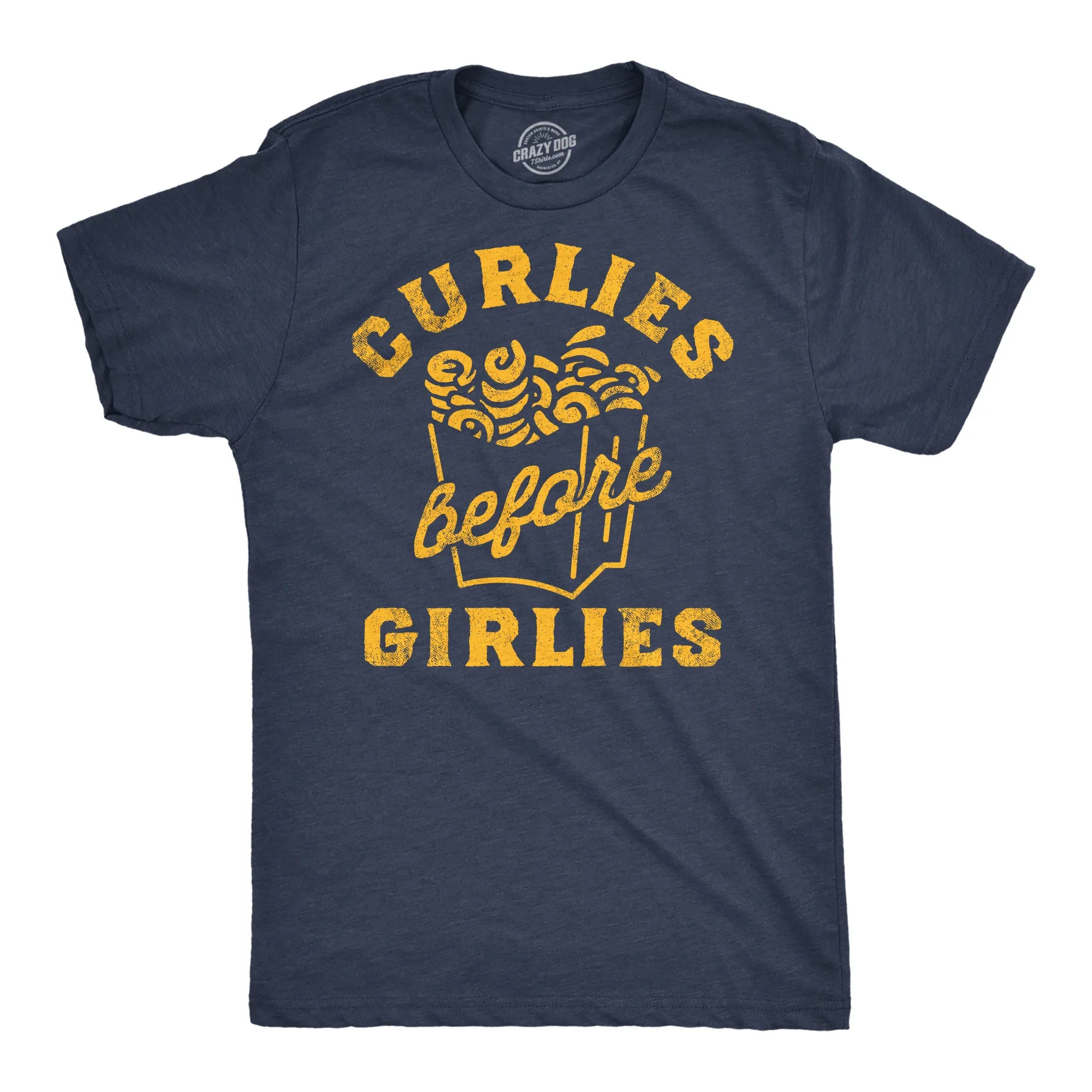 Curlies Before Girlies Men's T Shirt sold by Crazy Dog T-Shirts