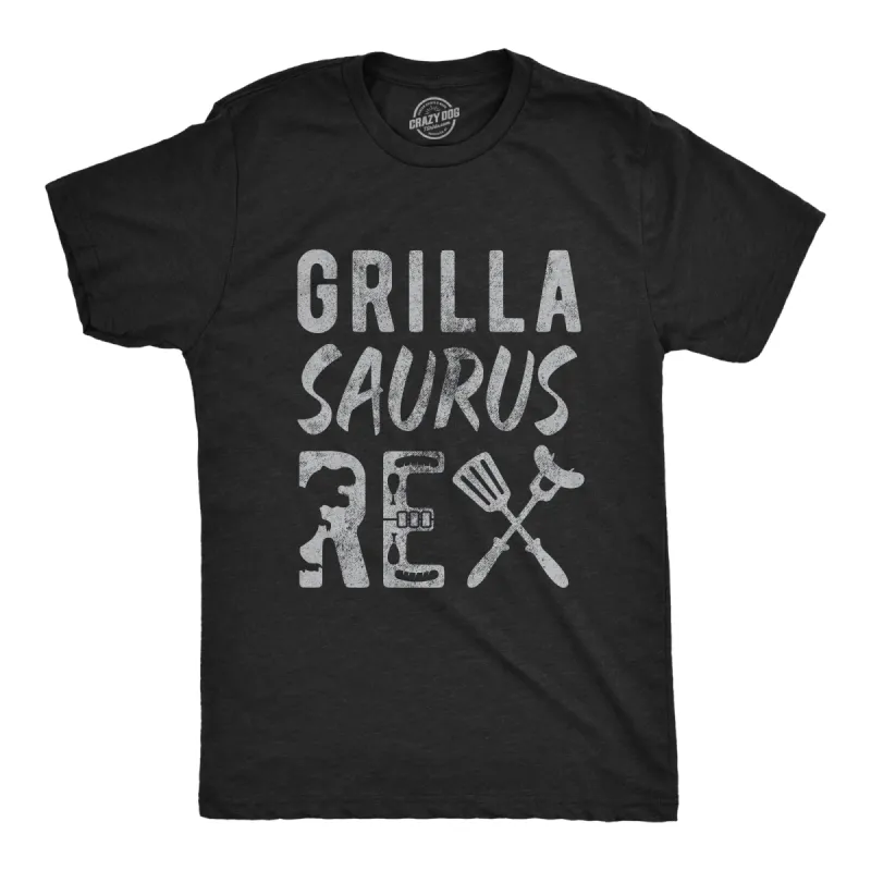 Grillasaurus Rex Men's T Shirt sold by Crazy Dog T-Shirts