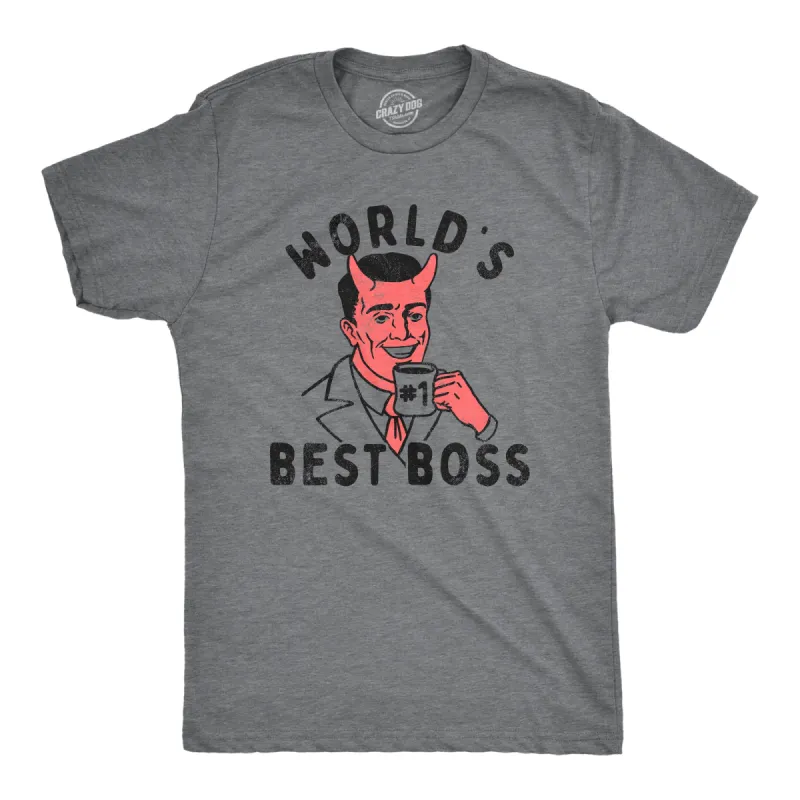 Worlds Best Boss Devil Men's T Shirt sold by Crazy Dog T-Shirts