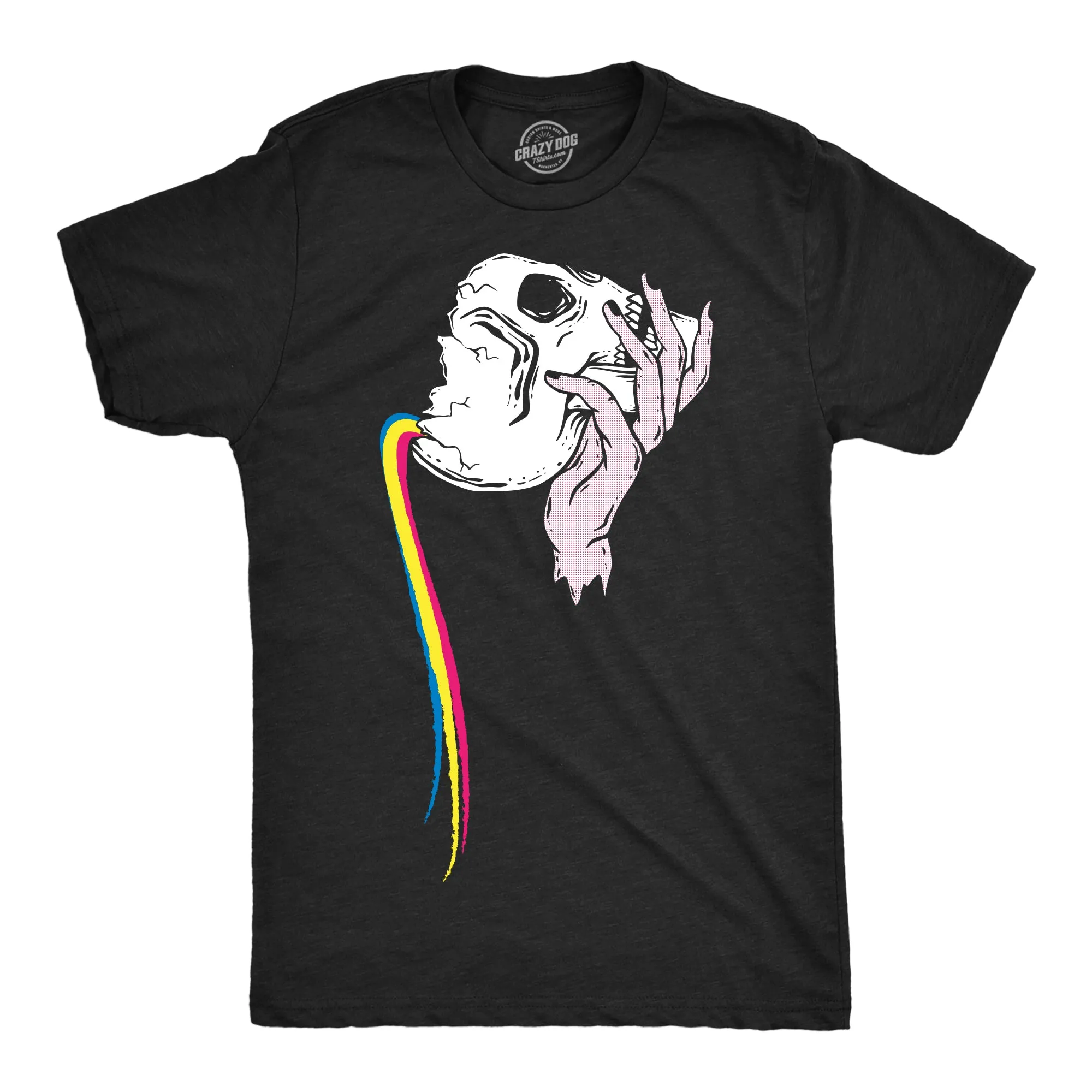 Pouring Rainbow Skull Men's T Shirt sold by Crazy Dog T-Shirts