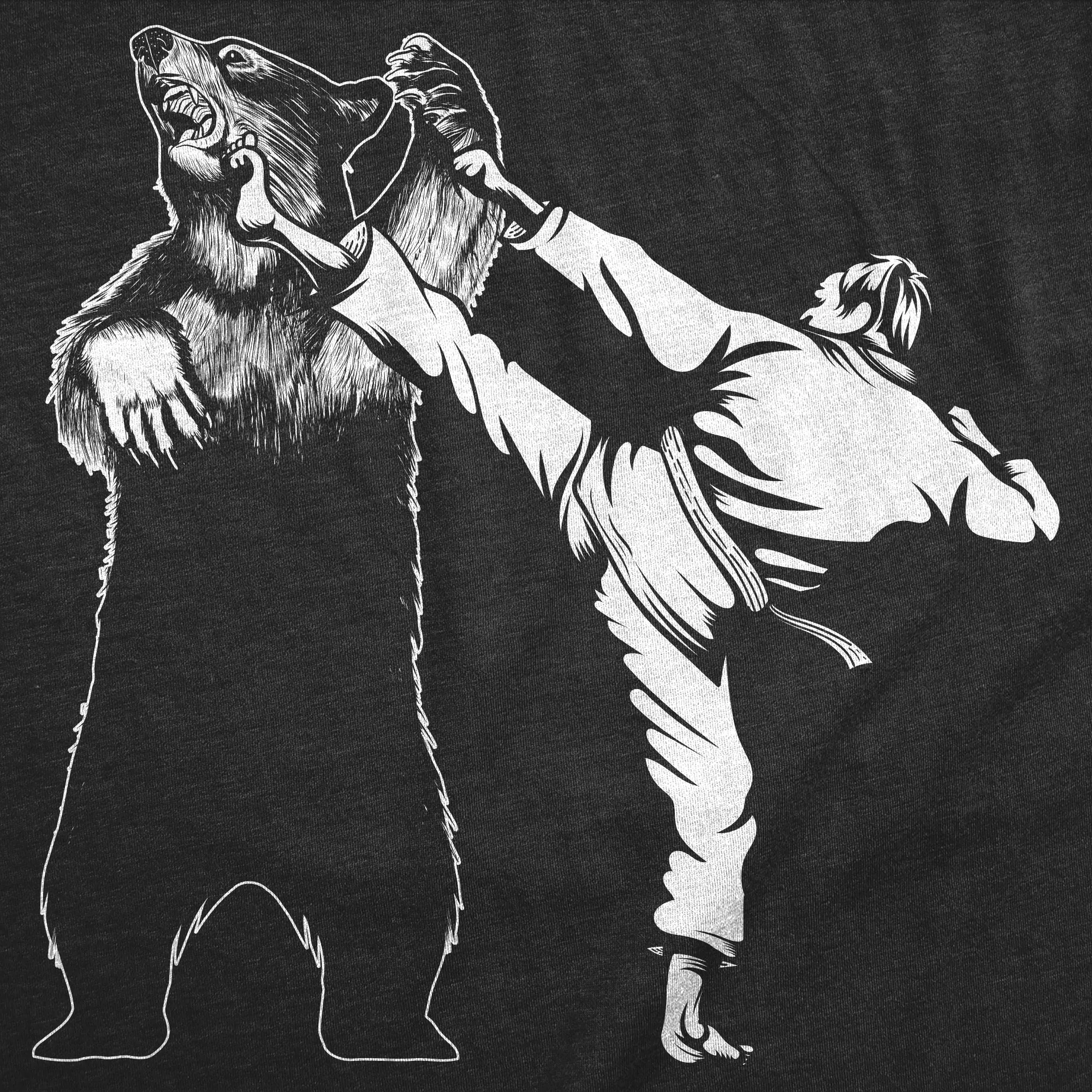 Karate Kicked Bear Men's T Shirt sold by Crazy Dog T-Shirts product image thumbnail 2