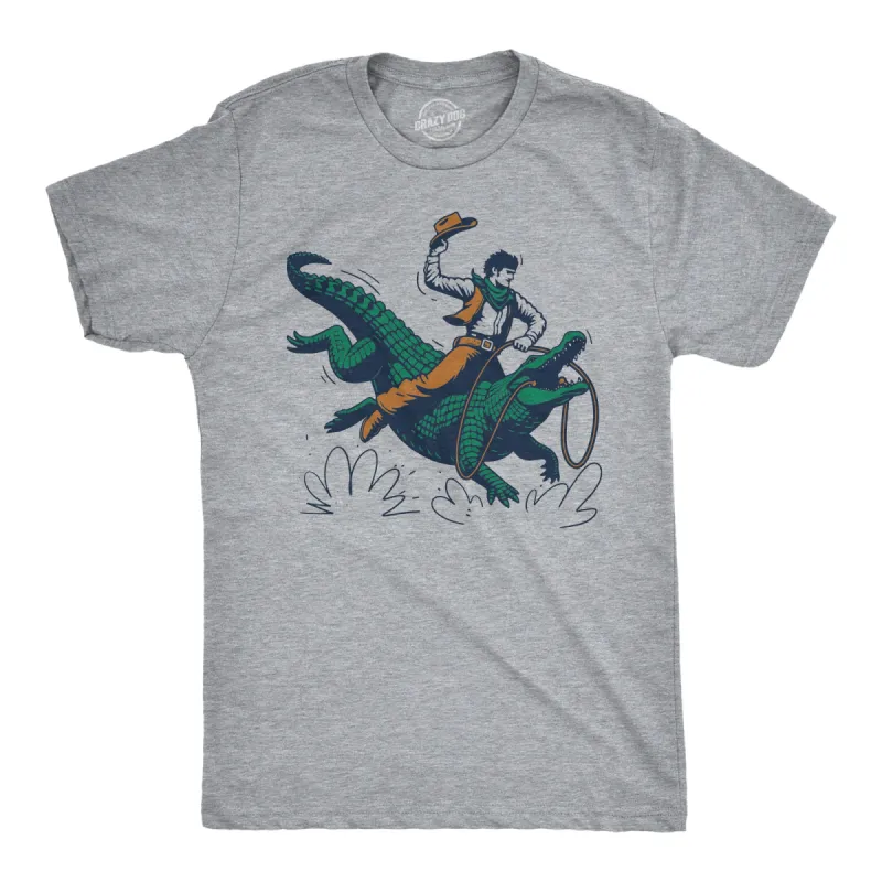 Cowboy Gator Ride Men's T Shirt sold by Crazy Dog T-Shirts